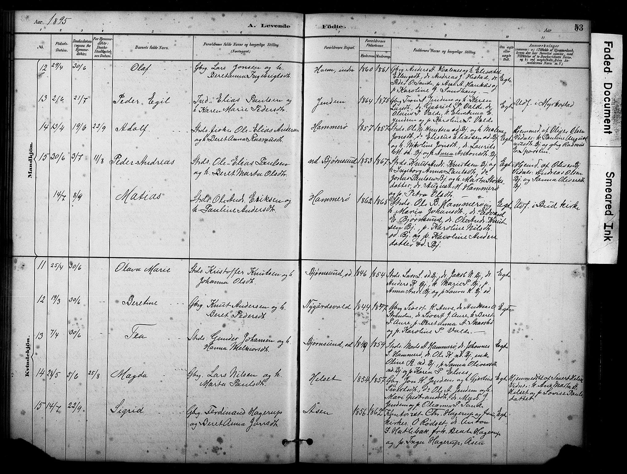 Ministerialprotokoller, klokkerbøker og fødselsregistre - Møre og Romsdal, SAT/A-1454/565/L0755: Parish register (copy) no. 565C04, 1883-1903, p. 53