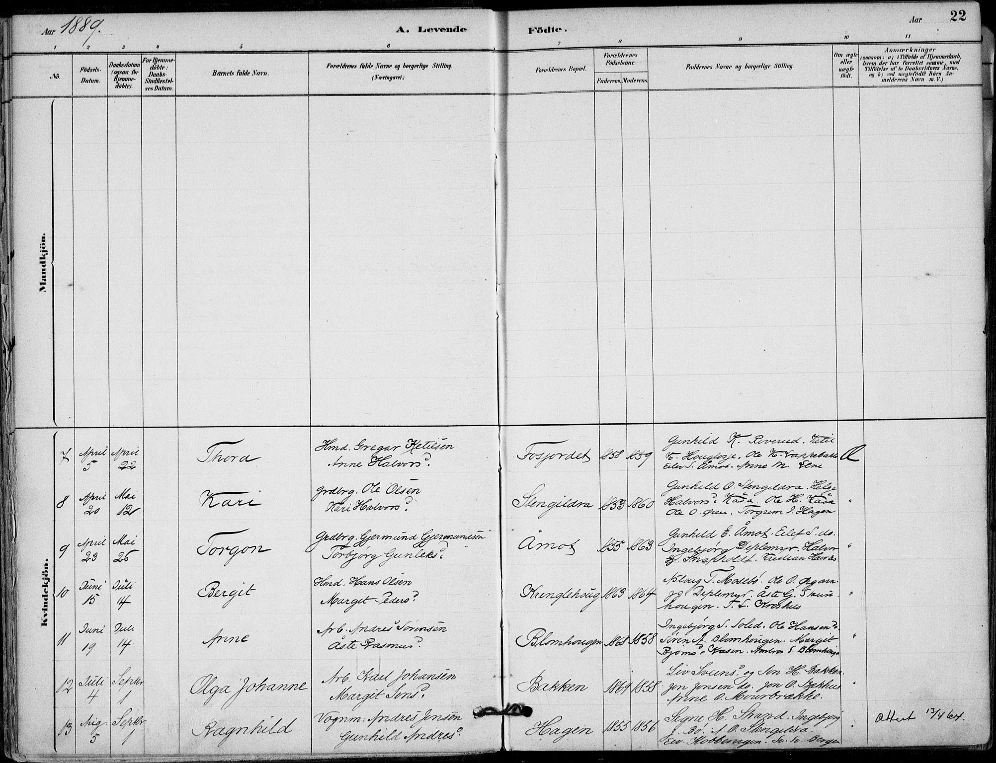 Hjartdal kirkebøker, AV/SAKO-A-270/F/Fb/L0002: Parish register (official) no. II 2, 1880-1932, p. 22