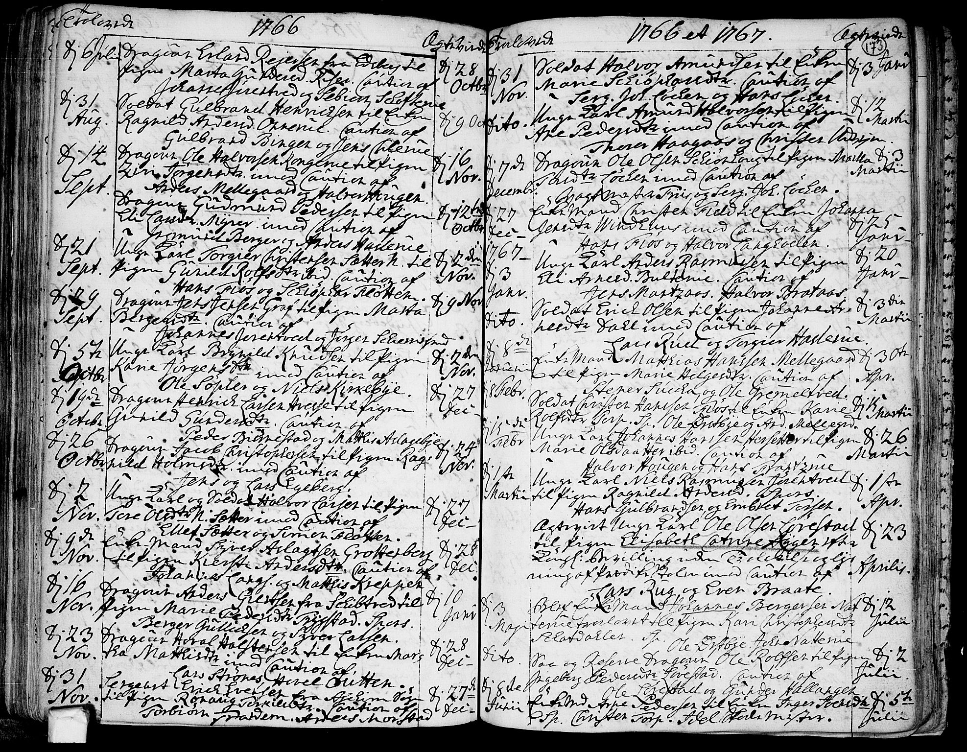 Trøgstad prestekontor Kirkebøker, SAO/A-10925/F/Fa/L0004: Parish register (official) no. I 4, 1750-1784, p. 173