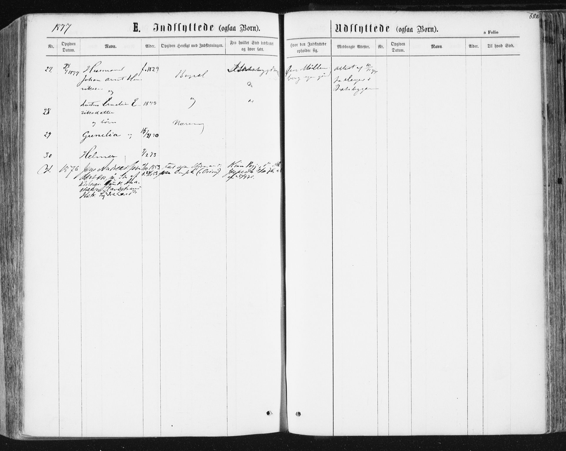 Ministerialprotokoller, klokkerbøker og fødselsregistre - Sør-Trøndelag, AV/SAT-A-1456/604/L0186: Parish register (official) no. 604A07, 1866-1877, p. 622