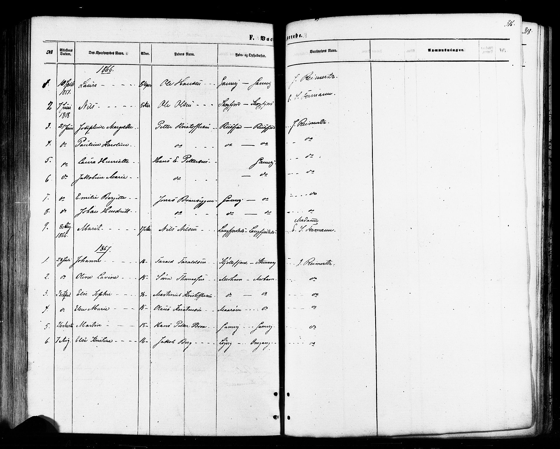 Tana sokneprestkontor, SATØ/S-1334/H/Ha/L0002kirke: Parish register (official) no. 2 /2, 1862-1877, p. 316