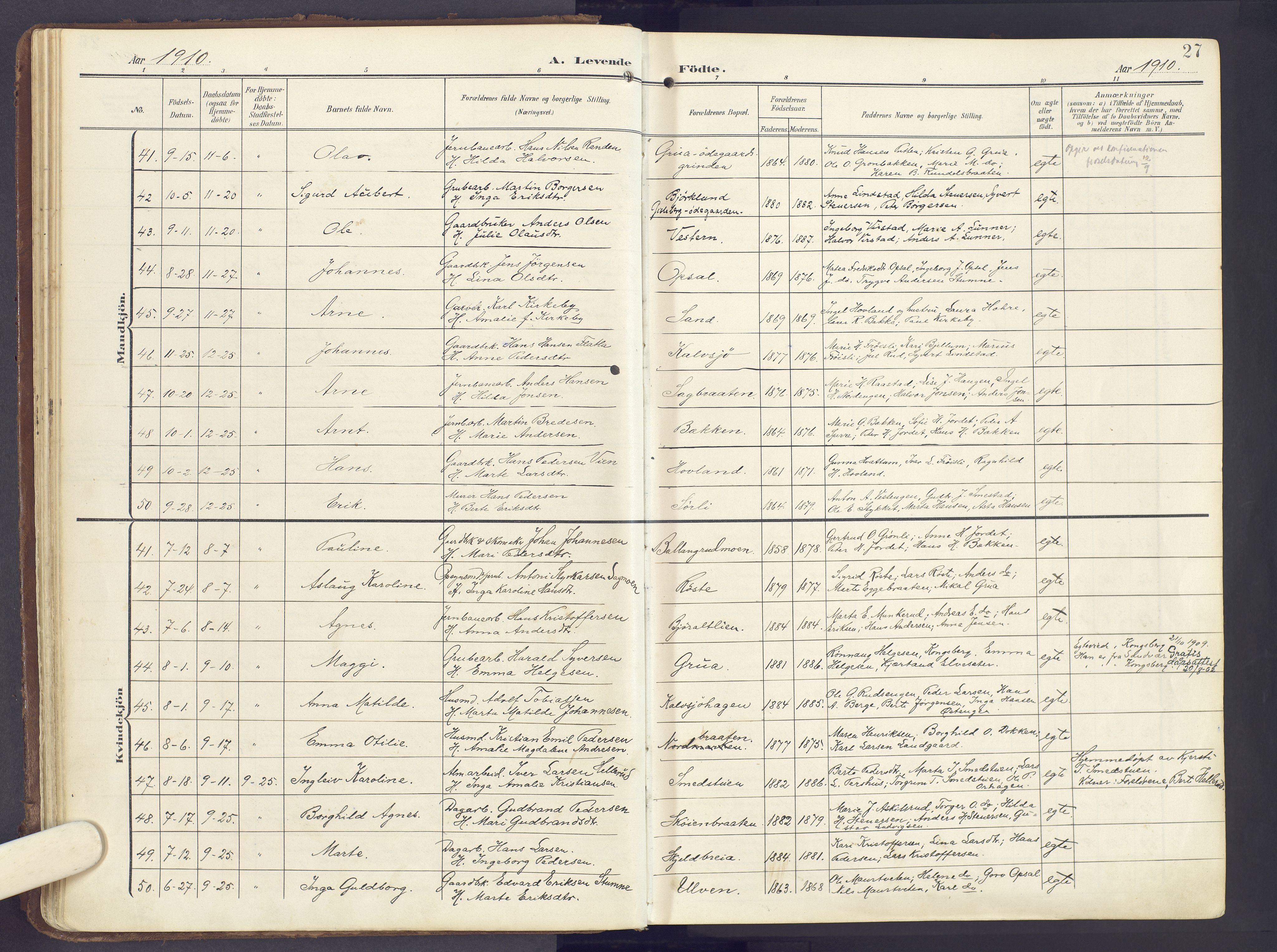 Lunner prestekontor, AV/SAH-PREST-118/H/Ha/Haa/L0001: Parish register (official) no. 1, 1907-1922, p. 27