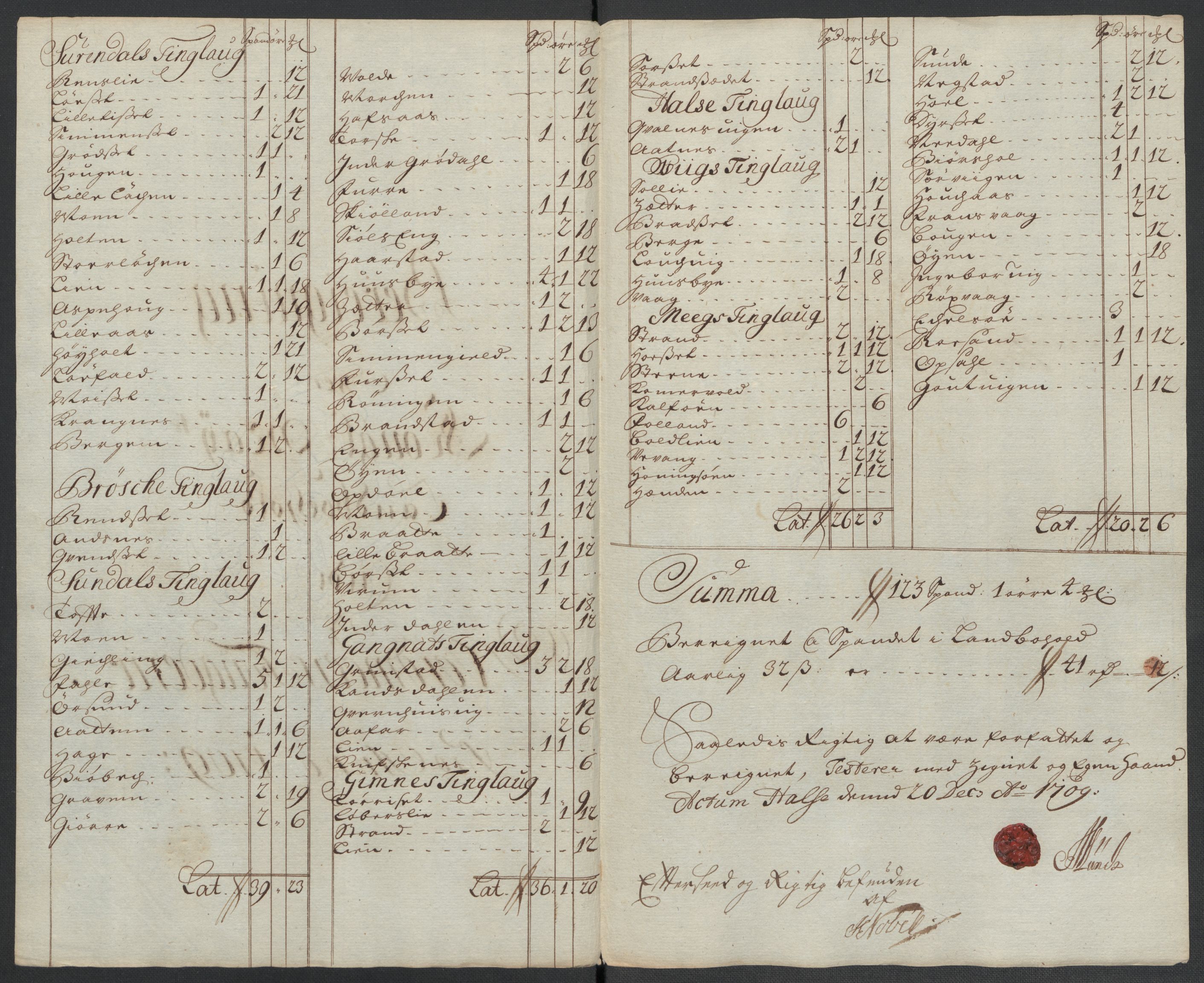 Rentekammeret inntil 1814, Reviderte regnskaper, Fogderegnskap, RA/EA-4092/R56/L3744: Fogderegnskap Nordmøre, 1709-1710, p. 107