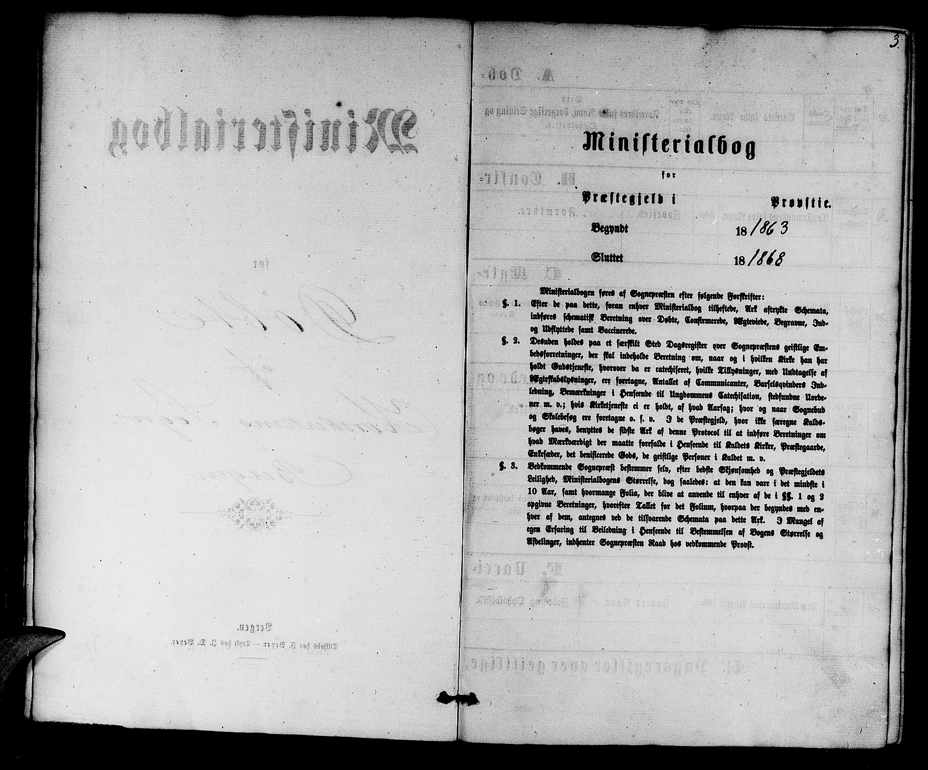 Korskirken sokneprestembete, AV/SAB-A-76101/H/Hab: Parish register (copy) no. B 5, 1863-1868, p. 3