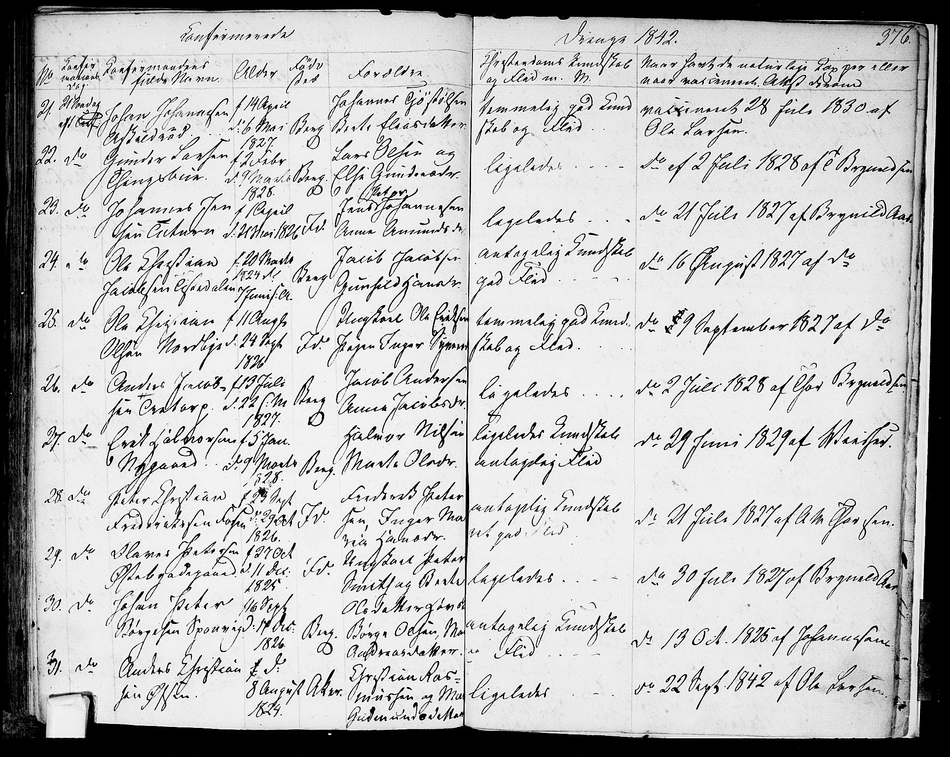 Berg prestekontor Kirkebøker, AV/SAO-A-10902/F/Fa/L0003: Parish register (official) no. I 3, 1832-1842, p. 376