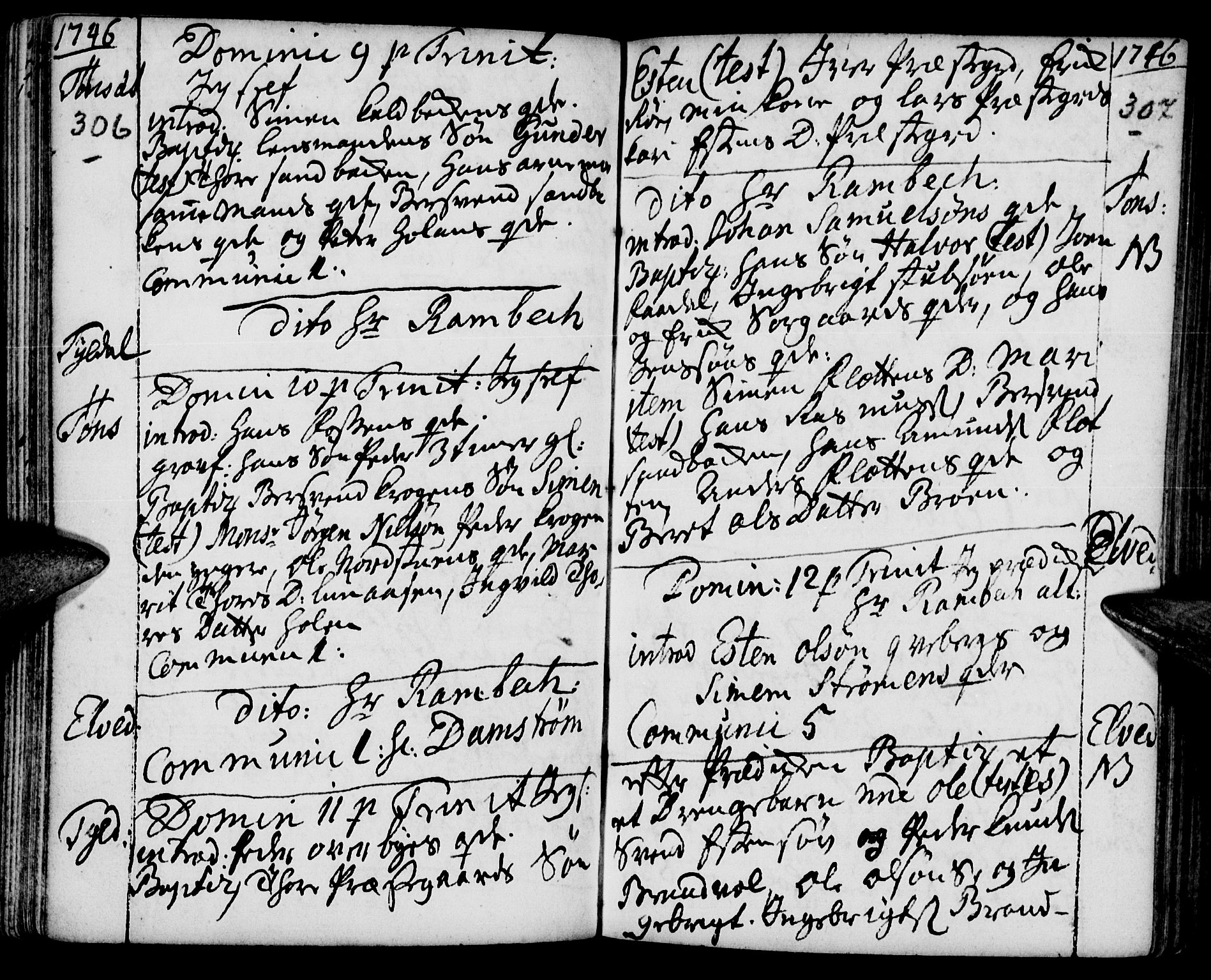 Tynset prestekontor, SAH/PREST-058/H/Ha/Haa/L0002: Parish register (official) no. 2, 1737-1767, p. 306-307