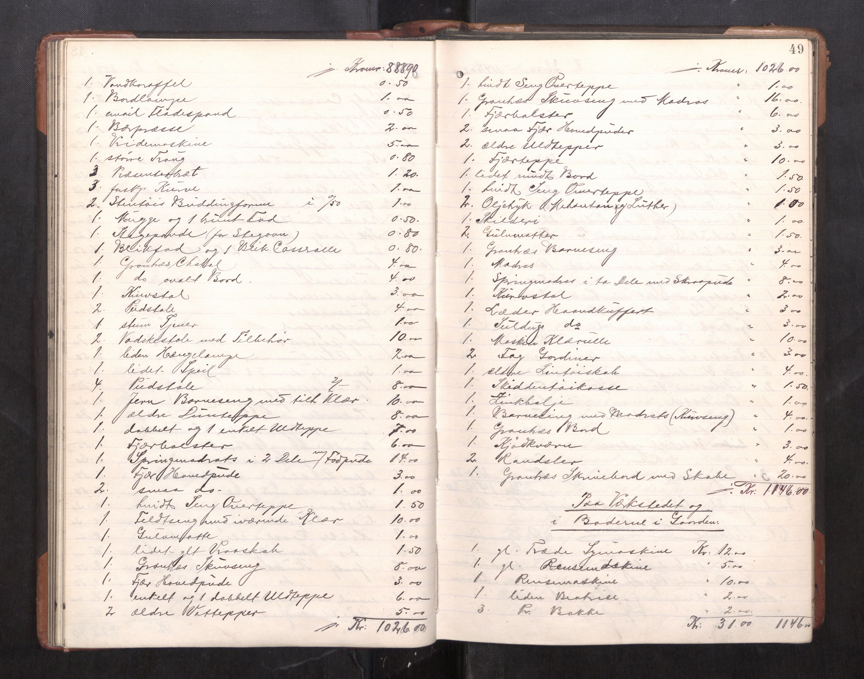 Trondheim byfogd, AV/SAT-A-0003/1/3/3C/L0025: Skifteregistreringsprotokoll - 24/1-14/7. (u/ register), 1906-1909, p. 49