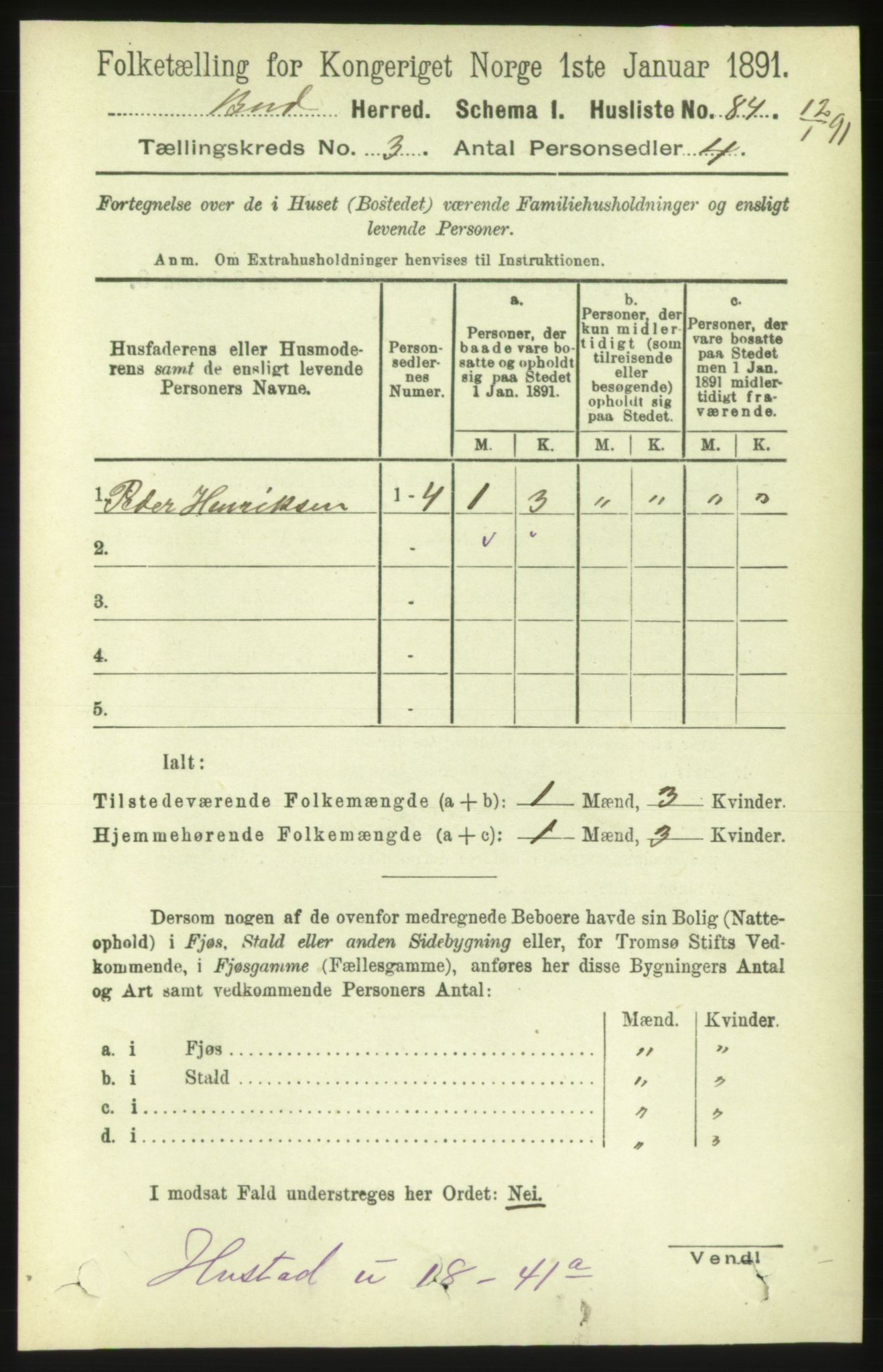 RA, 1891 census for 1549 Bud, 1891, p. 1472