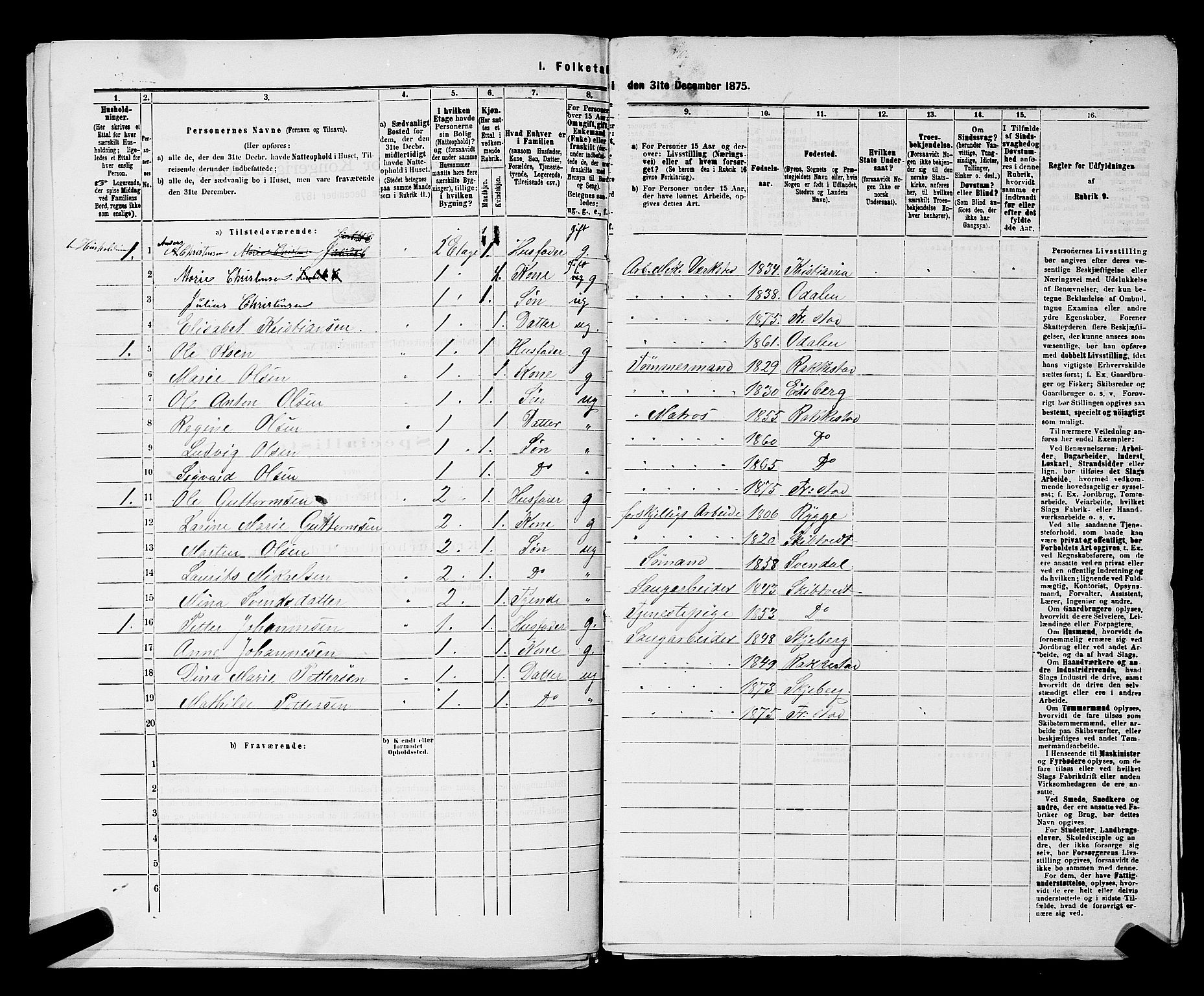 RA, 1875 census for 0103B Fredrikstad/Fredrikstad, 1875, p. 1308