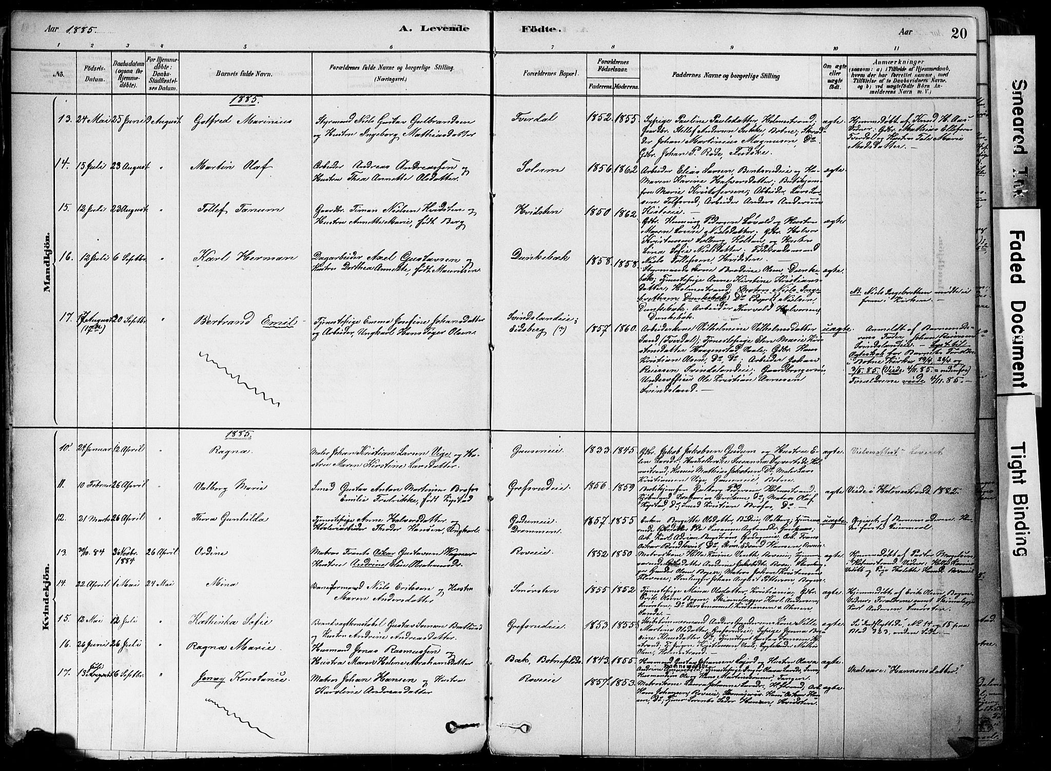 Botne kirkebøker, AV/SAKO-A-340/F/Fa/L0007: Parish register (official) no. I 7, 1878-1910, p. 20