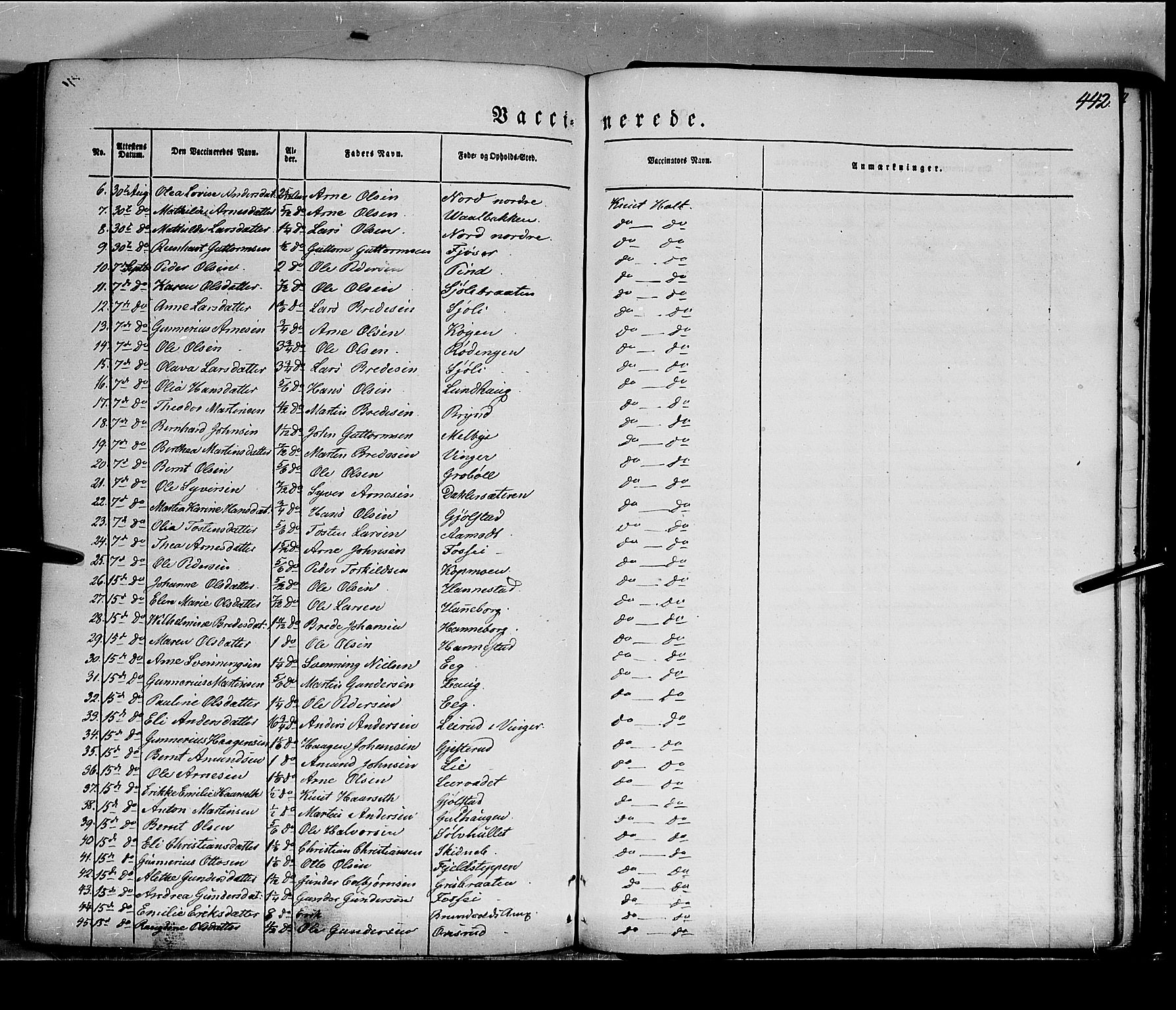 Grue prestekontor, AV/SAH-PREST-036/H/Ha/Haa/L0008: Parish register (official) no. 8, 1847-1858, p. 442