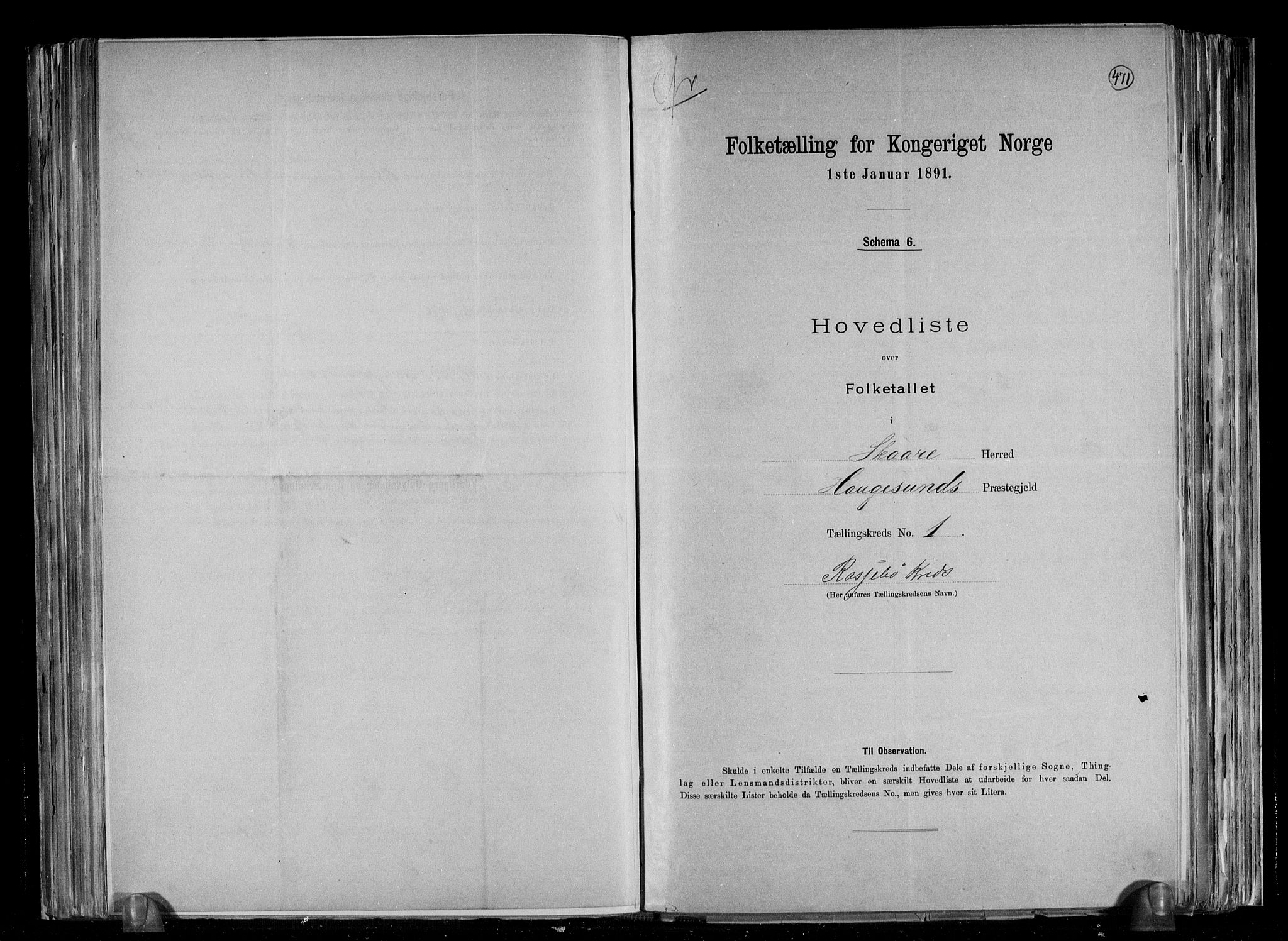 RA, 1891 census for 1153 Skåre, 1891, p. 4