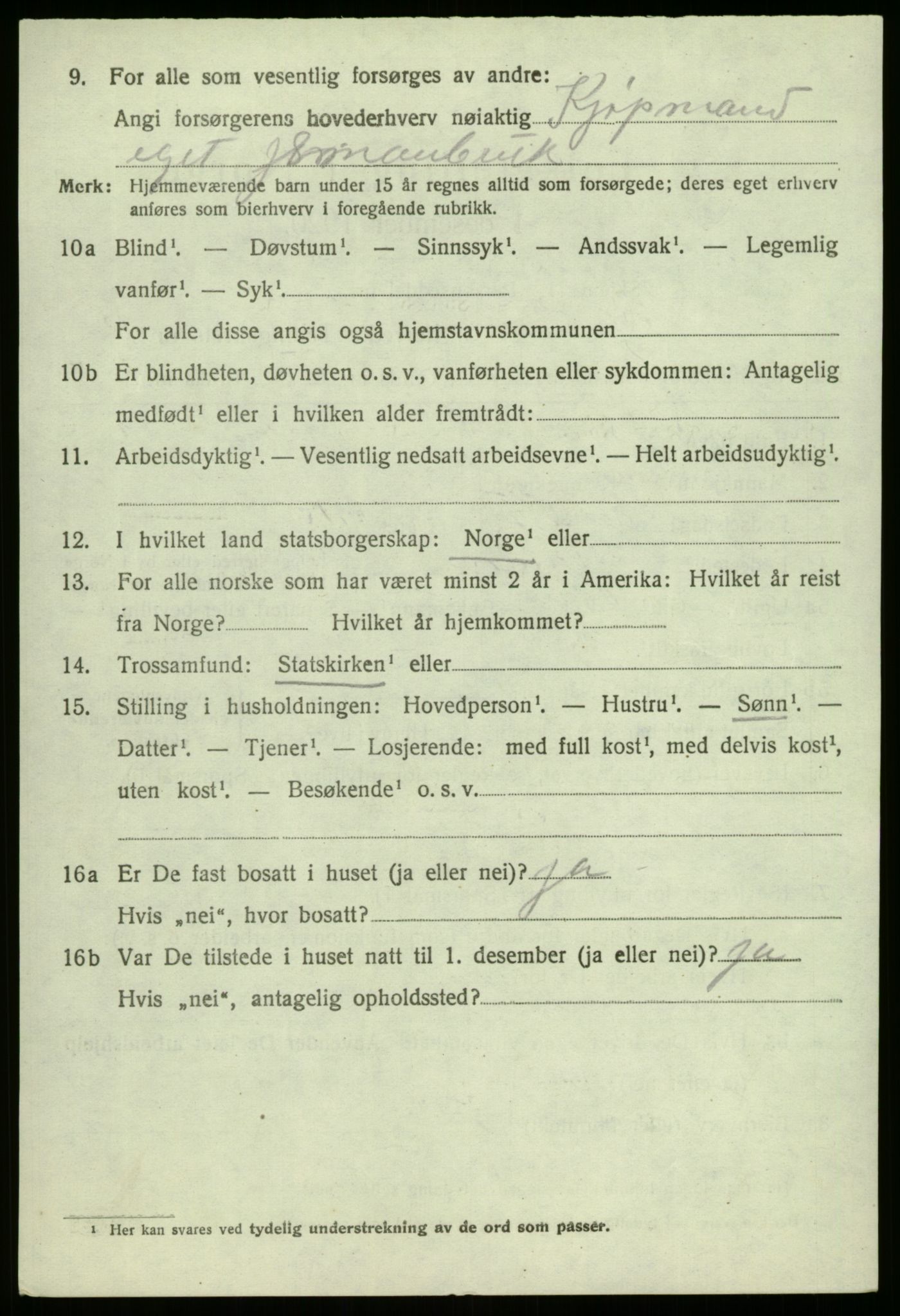 SAB, 1920 census for Gaular, 1920, p. 5731