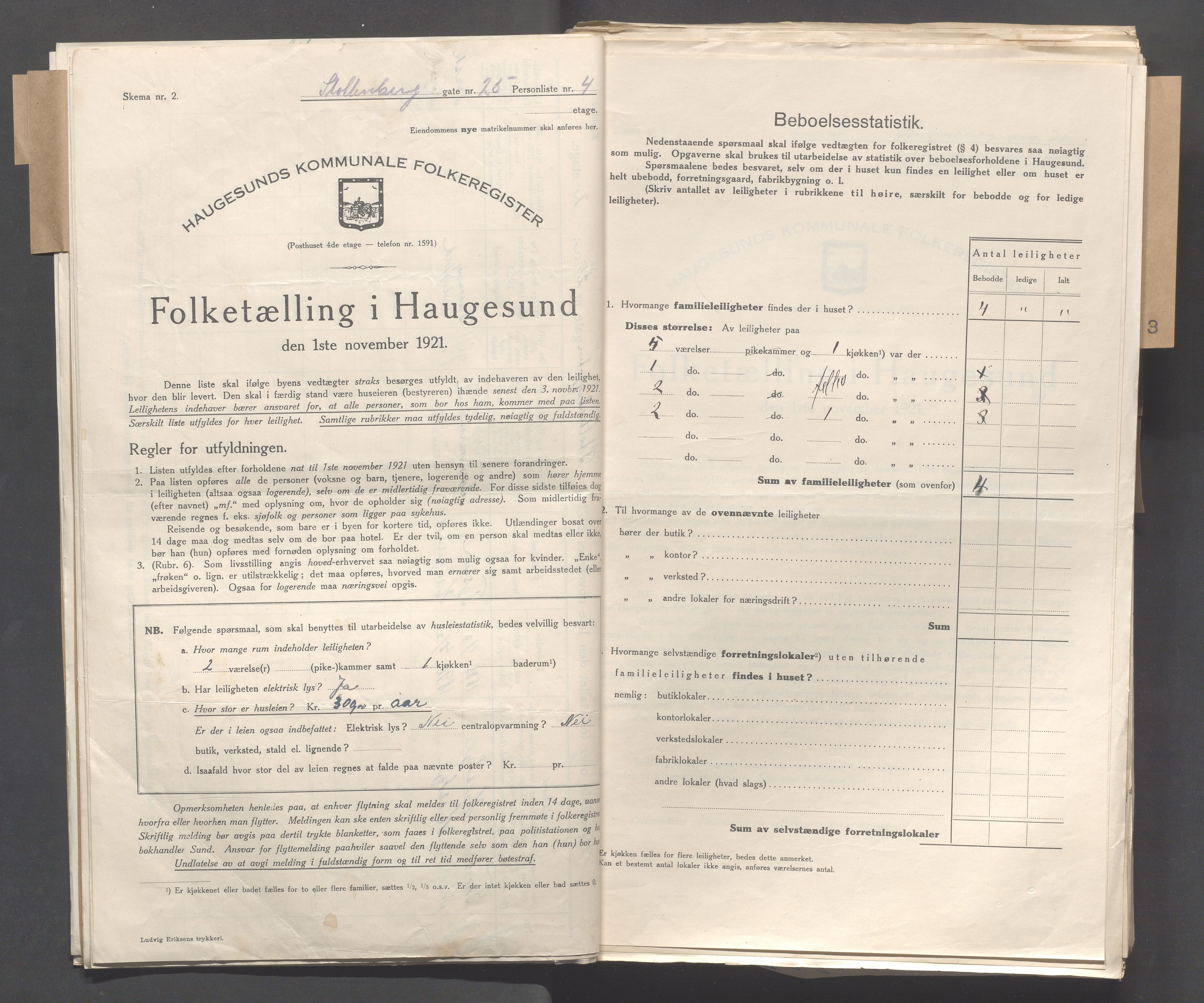IKAR, Local census 1.11.1921 for Haugesund, 1921, p. 7054