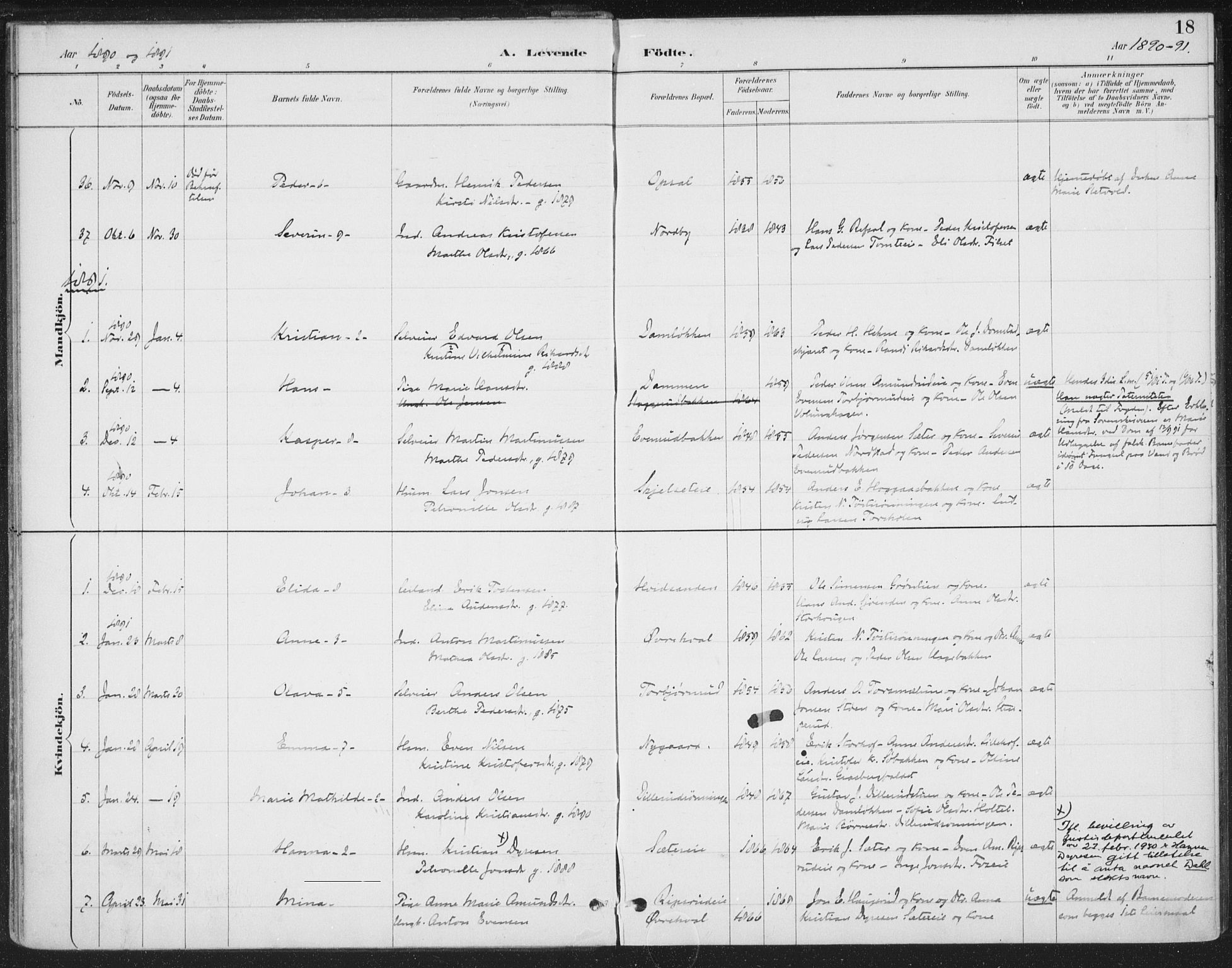 Romedal prestekontor, SAH/PREST-004/K/L0008: Parish register (official) no. 8, 1887-1905, p. 18