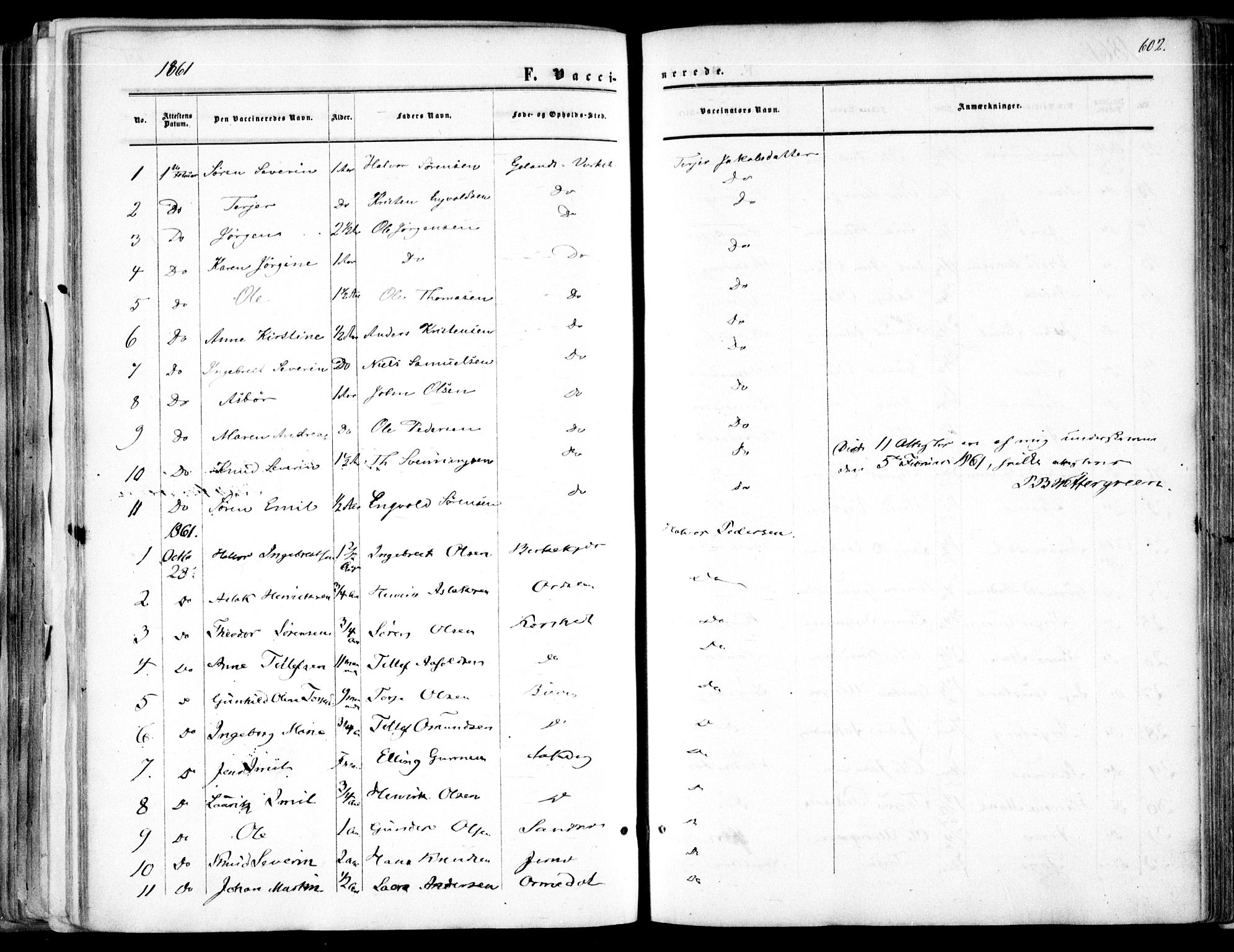 Søndeled sokneprestkontor, SAK/1111-0038/F/Fa/L0003: Parish register (official) no. A 3, 1861-1879, p. 602