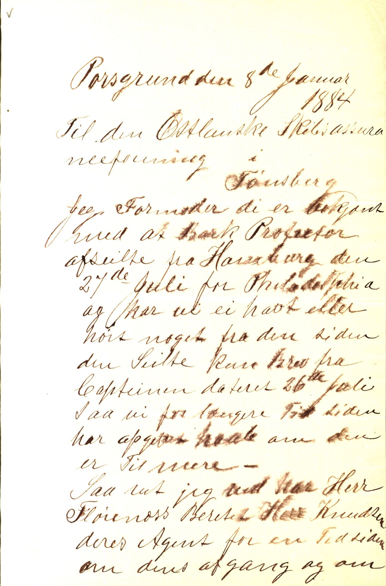 Pa 63 - Østlandske skibsassuranceforening, VEMU/A-1079/G/Ga/L0017/0006: Havaridokumenter / Nordenskjold, Professor Mohn, Protector, Orient, Elida, 1884, p. 24