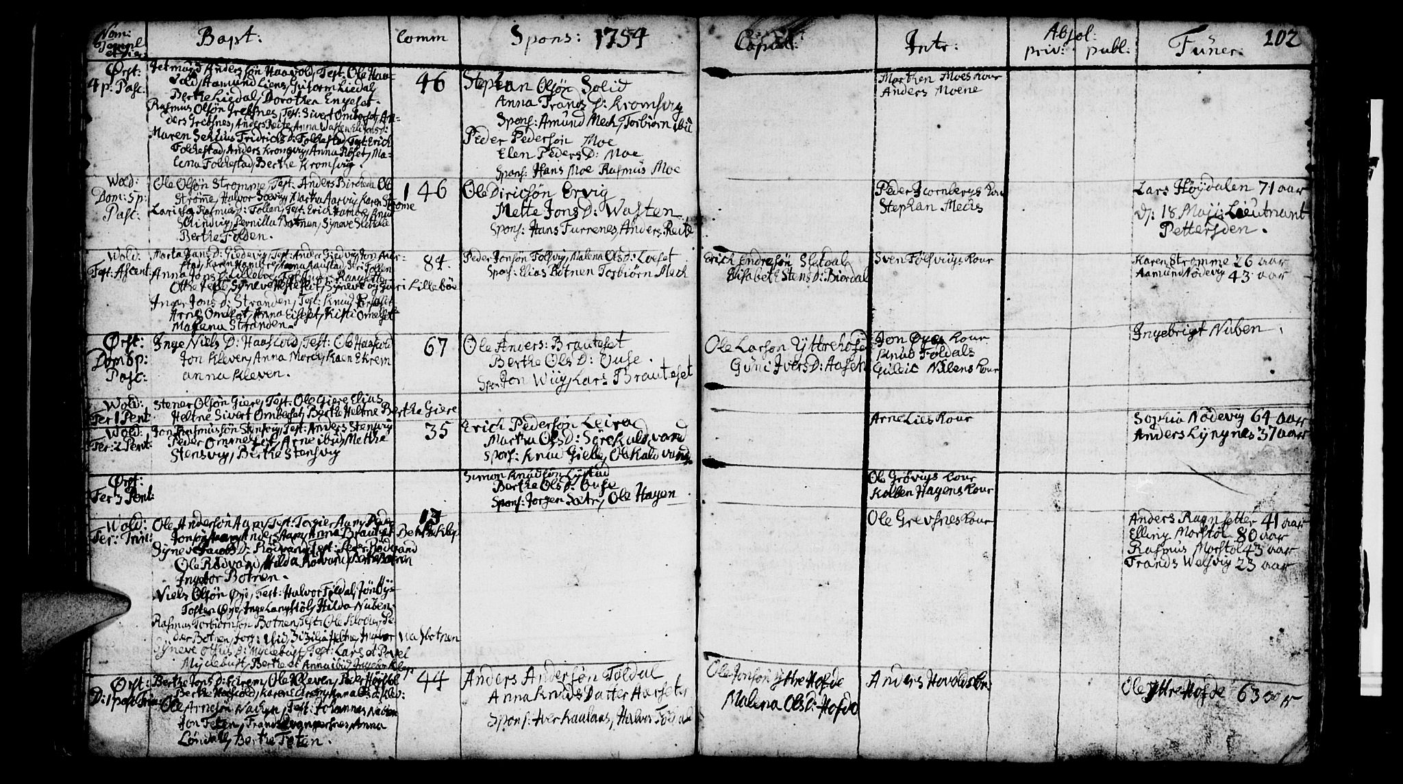 Ministerialprotokoller, klokkerbøker og fødselsregistre - Møre og Romsdal, AV/SAT-A-1454/511/L0135: Parish register (official) no. 511A02, 1741-1760, p. 102