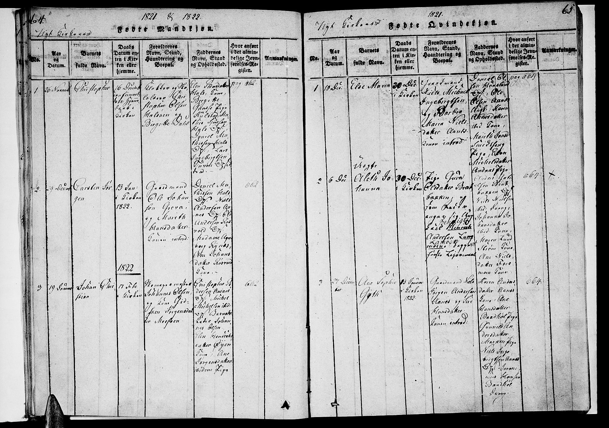 Ministerialprotokoller, klokkerbøker og fødselsregistre - Nordland, AV/SAT-A-1459/820/L0288: Parish register (official) no. 820A09, 1820-1825, p. 64-65