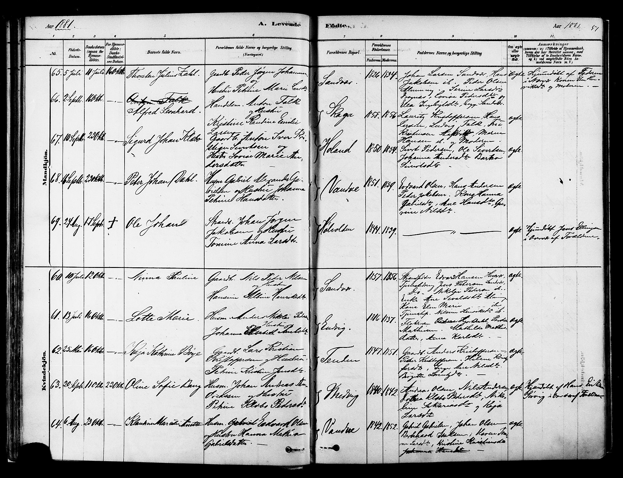 Ministerialprotokoller, klokkerbøker og fødselsregistre - Nordland, AV/SAT-A-1459/834/L0507: Parish register (official) no. 834A05, 1878-1892, p. 51