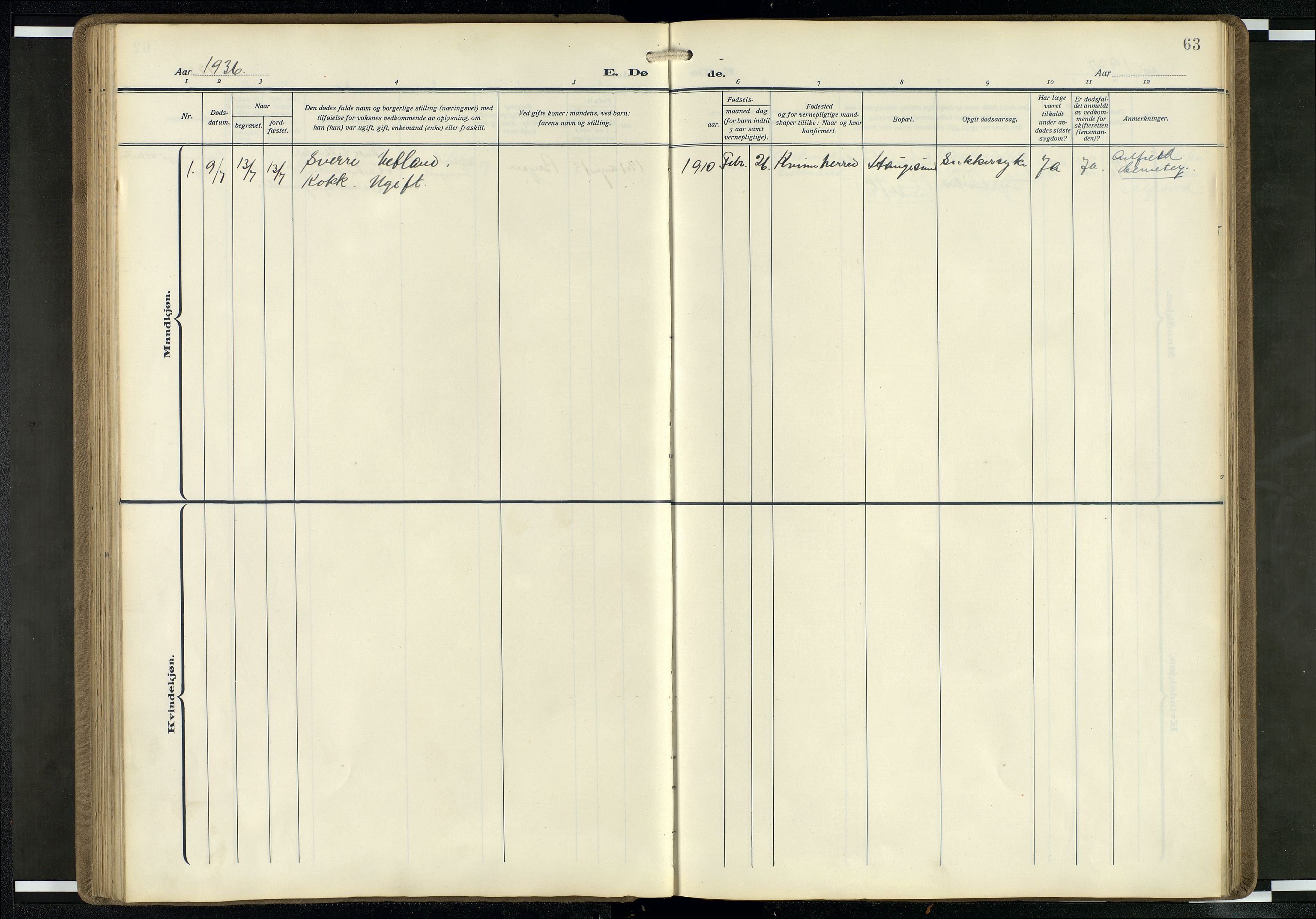 Den norske sjømannsmisjon i utlandet/Mersey-havnene (Liverpool), SAB/SAB/PA-0104/H/Ha/L0001: Parish register (official) no. A 1, 1919-1954, p. 62b-63a