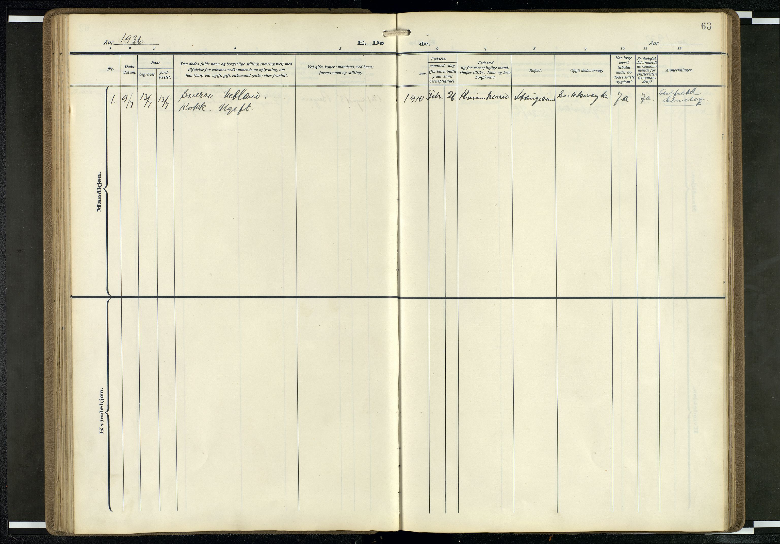 Den norske sjømannsmisjon i utlandet/Mersey-havnene (Liverpool), AV/SAB-SAB/PA-0104/H/Ha/L0001: Parish register (official) no. A 1, 1919-1954, p. 62b-63a