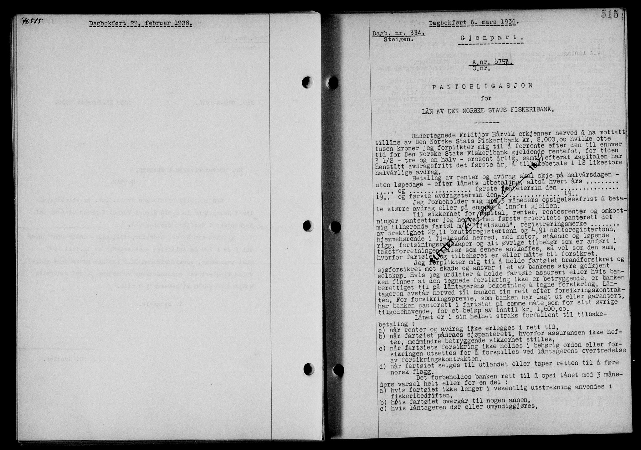 Steigen og Ofoten sorenskriveri, SAT/A-0030/1/2/2C/L0026: Mortgage book no. 30, 1935-1936, Deed date: 06.03.1936