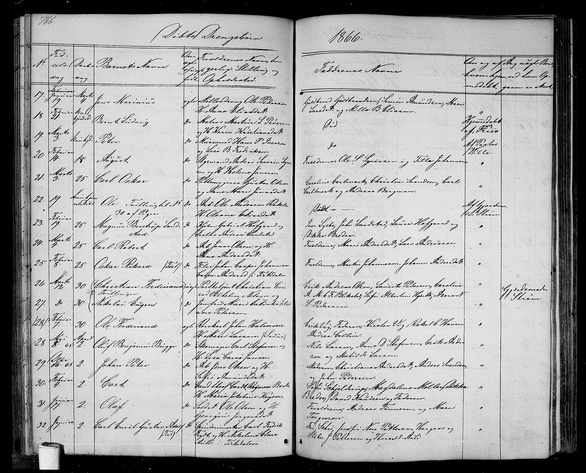 Halden prestekontor Kirkebøker, SAO/A-10909/G/Ga/L0005b: Parish register (copy) no. 5B, 1864-1868, p. 766