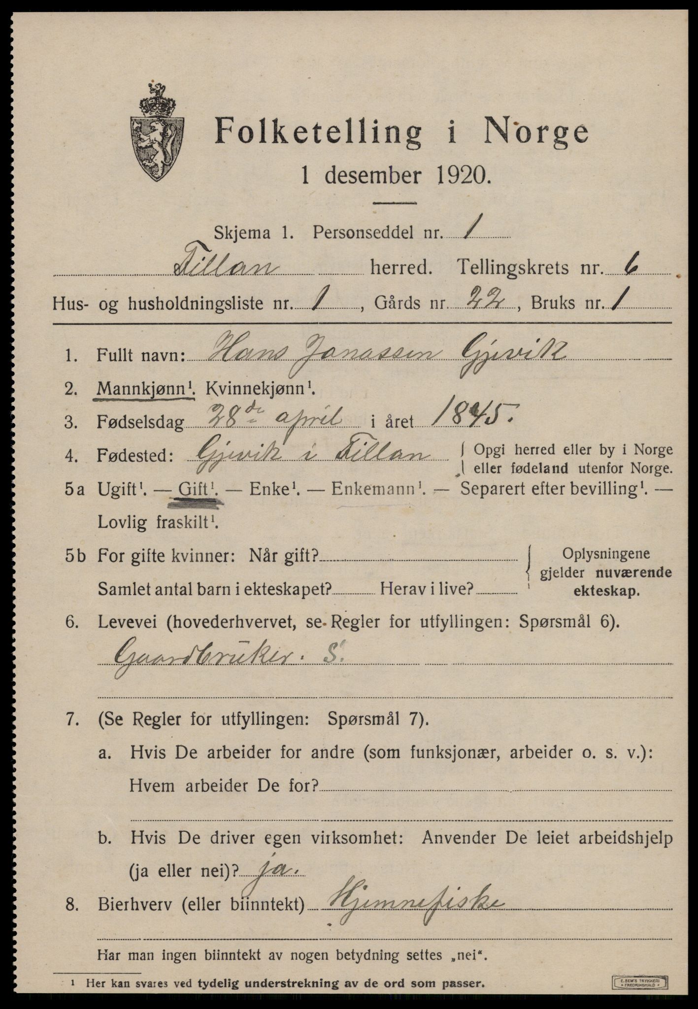 SAT, 1920 census for Fillan, 1920, p. 2636