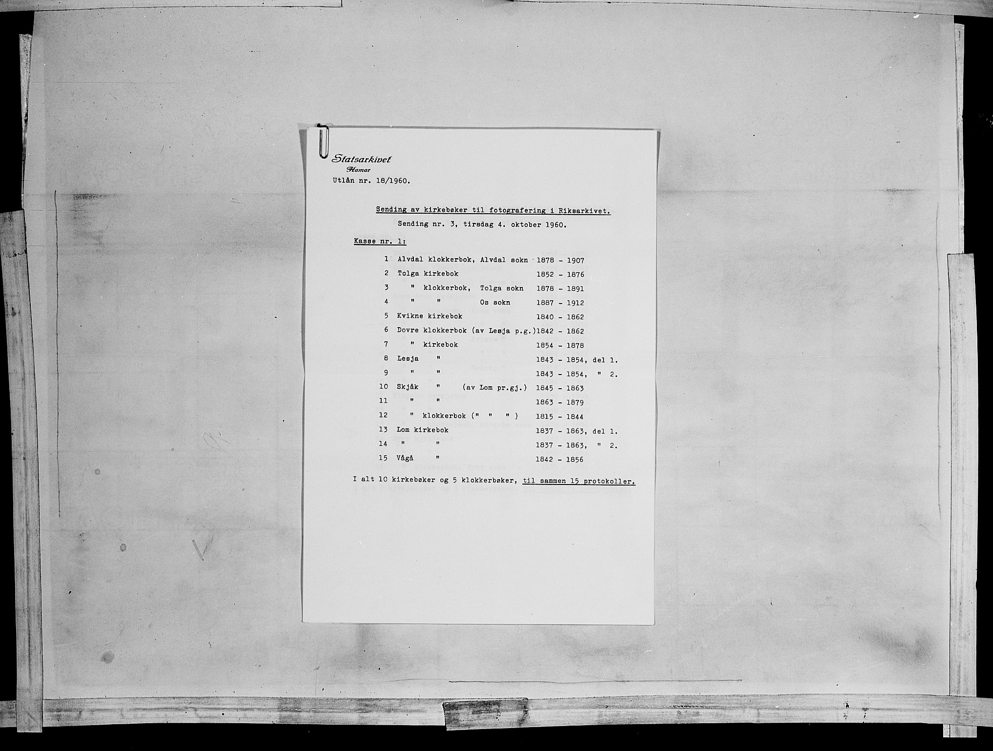 Tolga prestekontor, SAH/PREST-062/K/L0006: Parish register (official) no. 6, 1852-1876