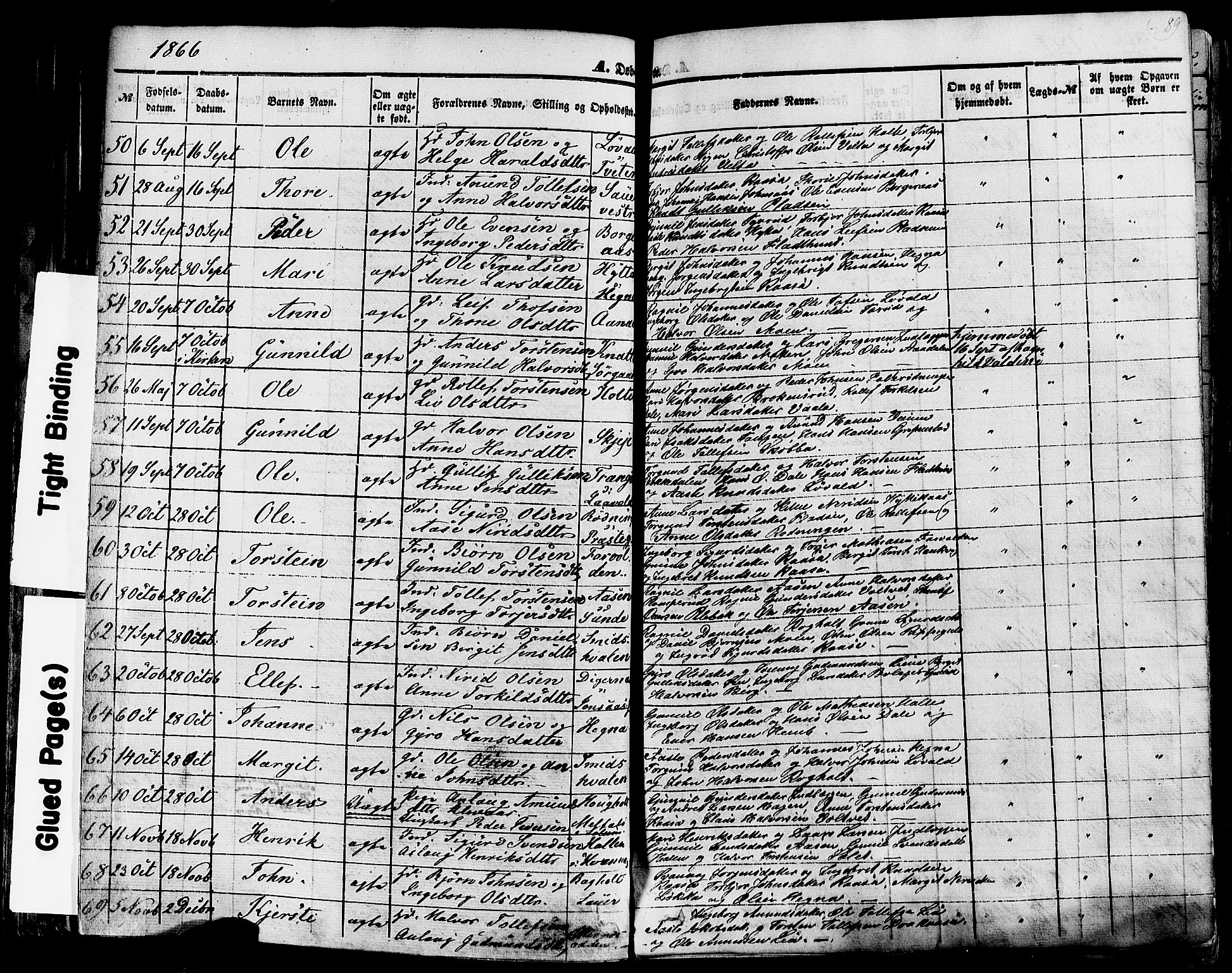 Sauherad kirkebøker, SAKO/A-298/F/Fa/L0007: Parish register (official) no. I 7, 1851-1873, p. 89
