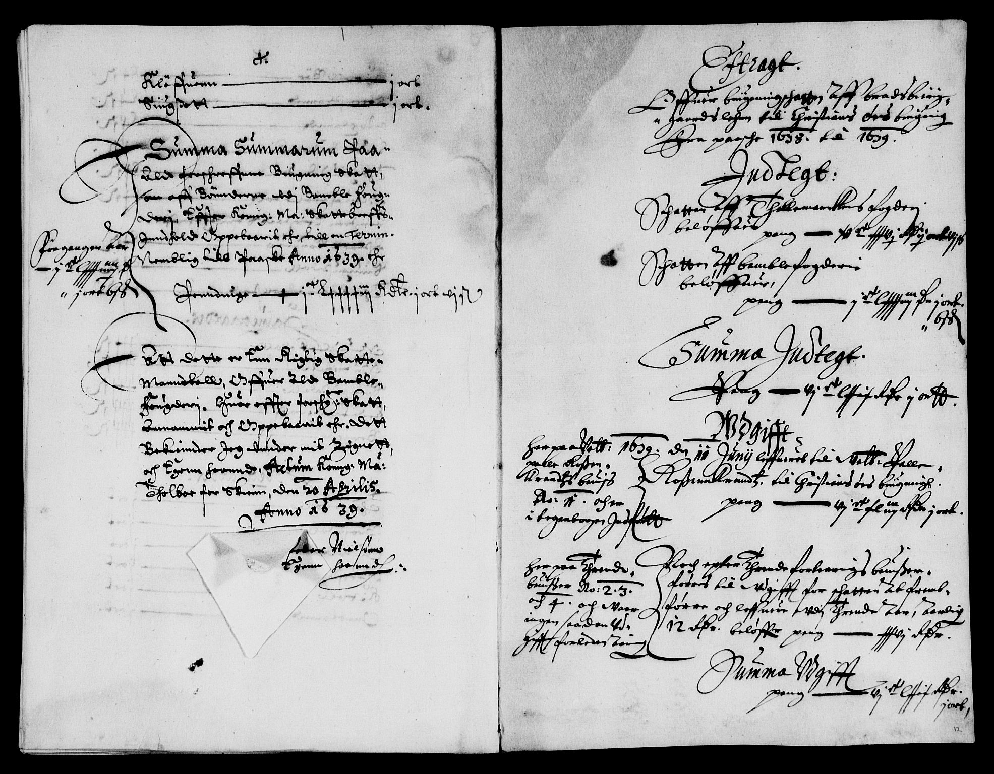 Rentekammeret inntil 1814, Reviderte regnskaper, Lensregnskaper, AV/RA-EA-5023/R/Rb/Rbp/L0022: Bratsberg len, 1638-1640