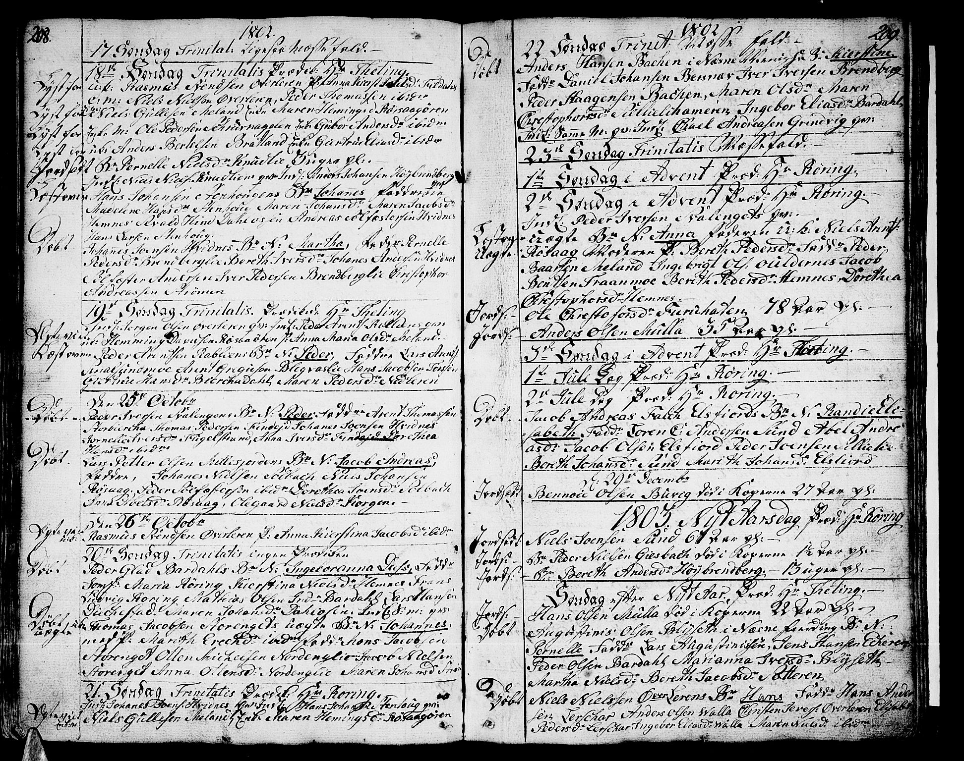 Ministerialprotokoller, klokkerbøker og fødselsregistre - Nordland, SAT/A-1459/825/L0349: Parish register (official) no. 825A05 /1, 1789-1806, p. 208-209