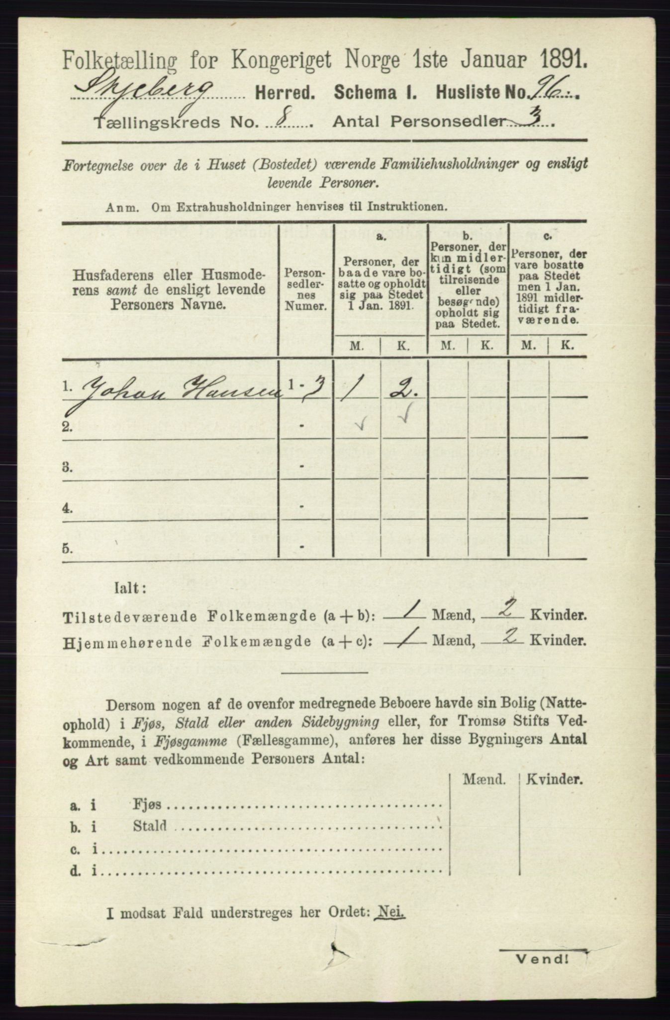 RA, 1891 census for 0115 Skjeberg, 1891, p. 3965