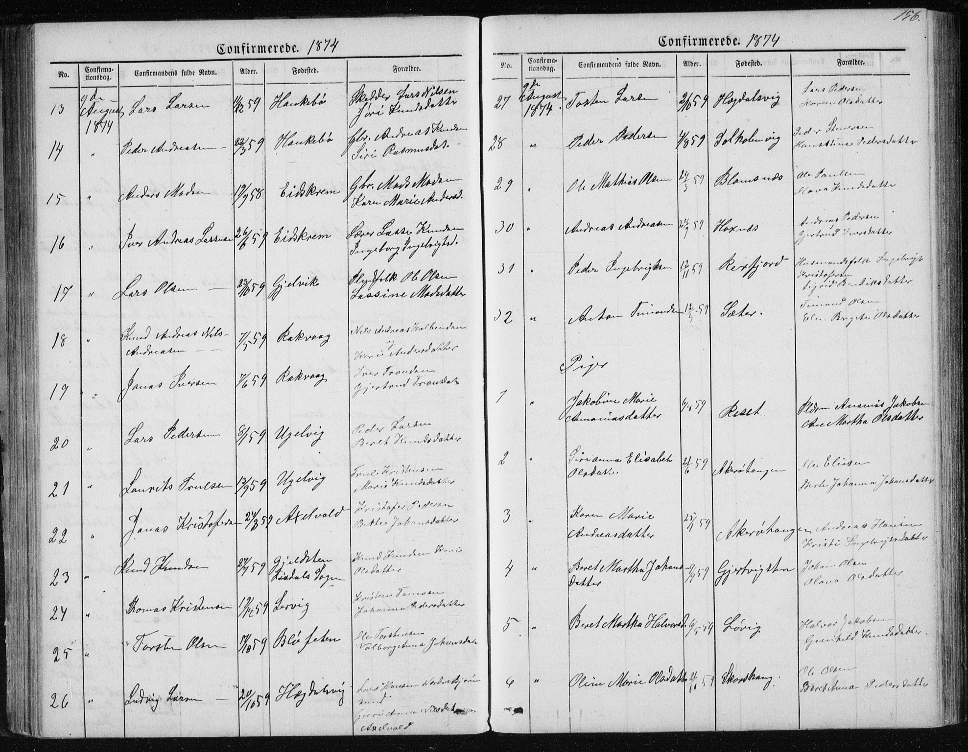 Ministerialprotokoller, klokkerbøker og fødselsregistre - Møre og Romsdal, AV/SAT-A-1454/560/L0724: Parish register (copy) no. 560C01, 1867-1892, p. 156