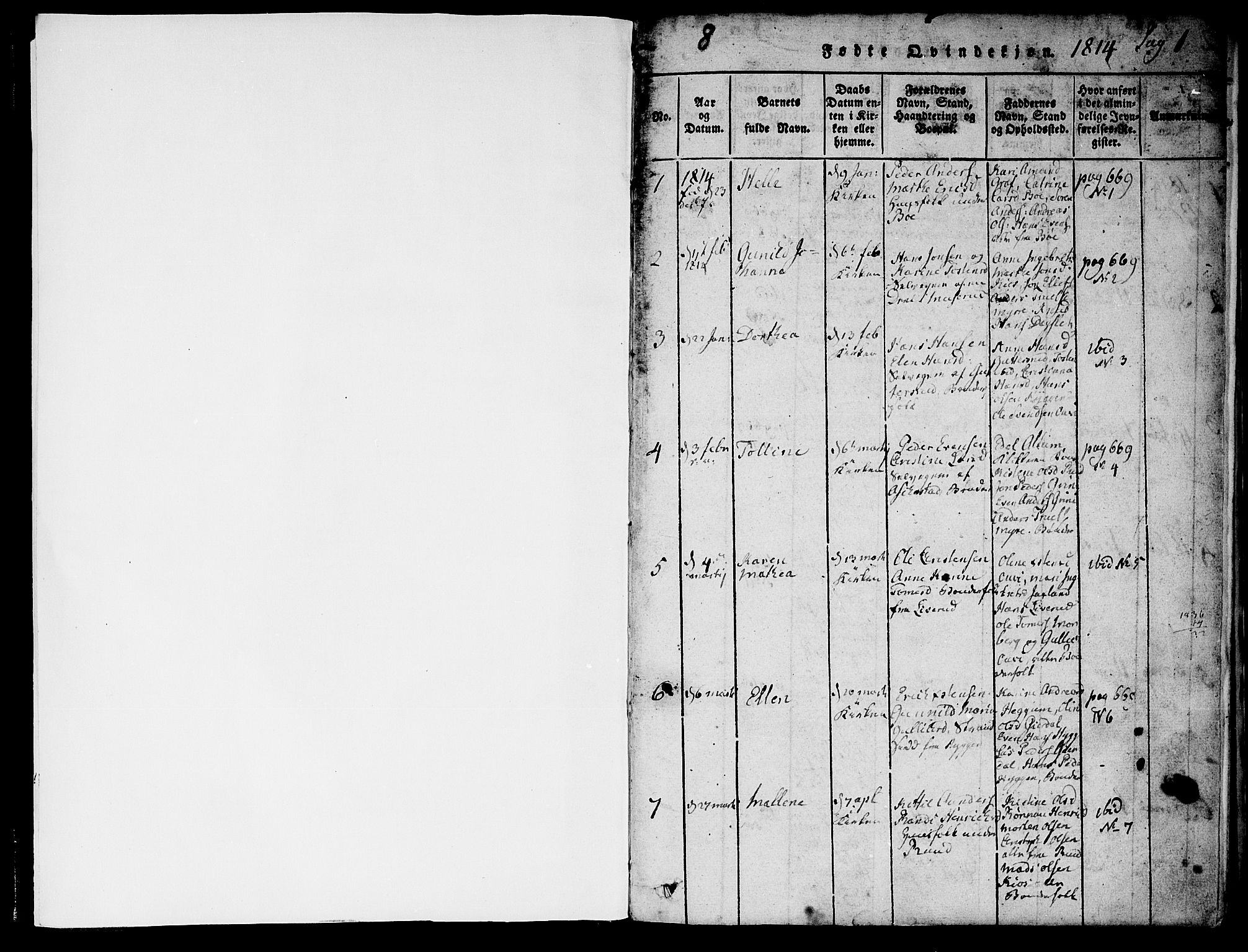Røyken kirkebøker, SAKO/A-241/F/Fa/L0004: Parish register (official) no. 4, 1814-1832, p. 0-1