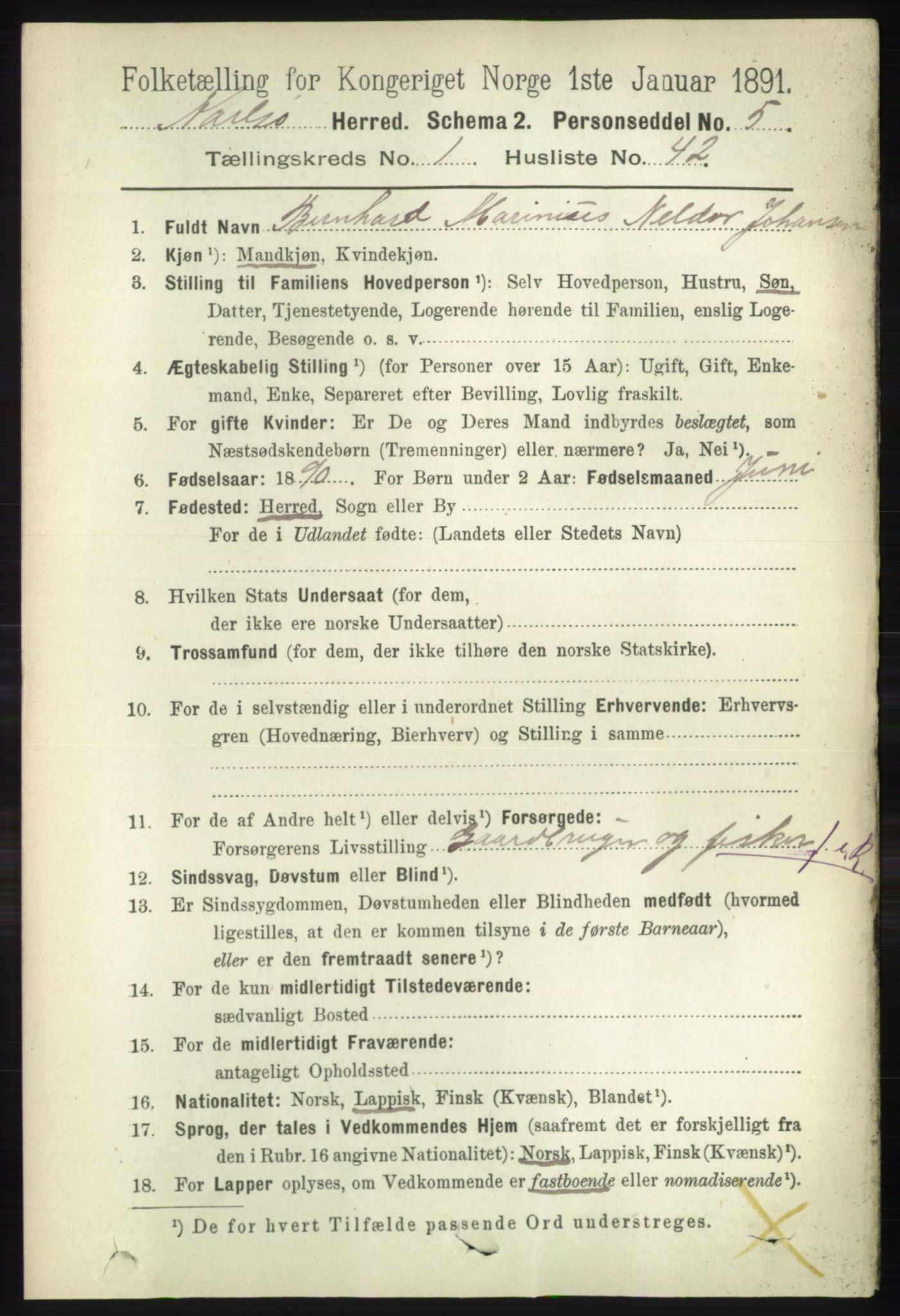 RA, 1891 census for 1936 Karlsøy, 1891, p. 371