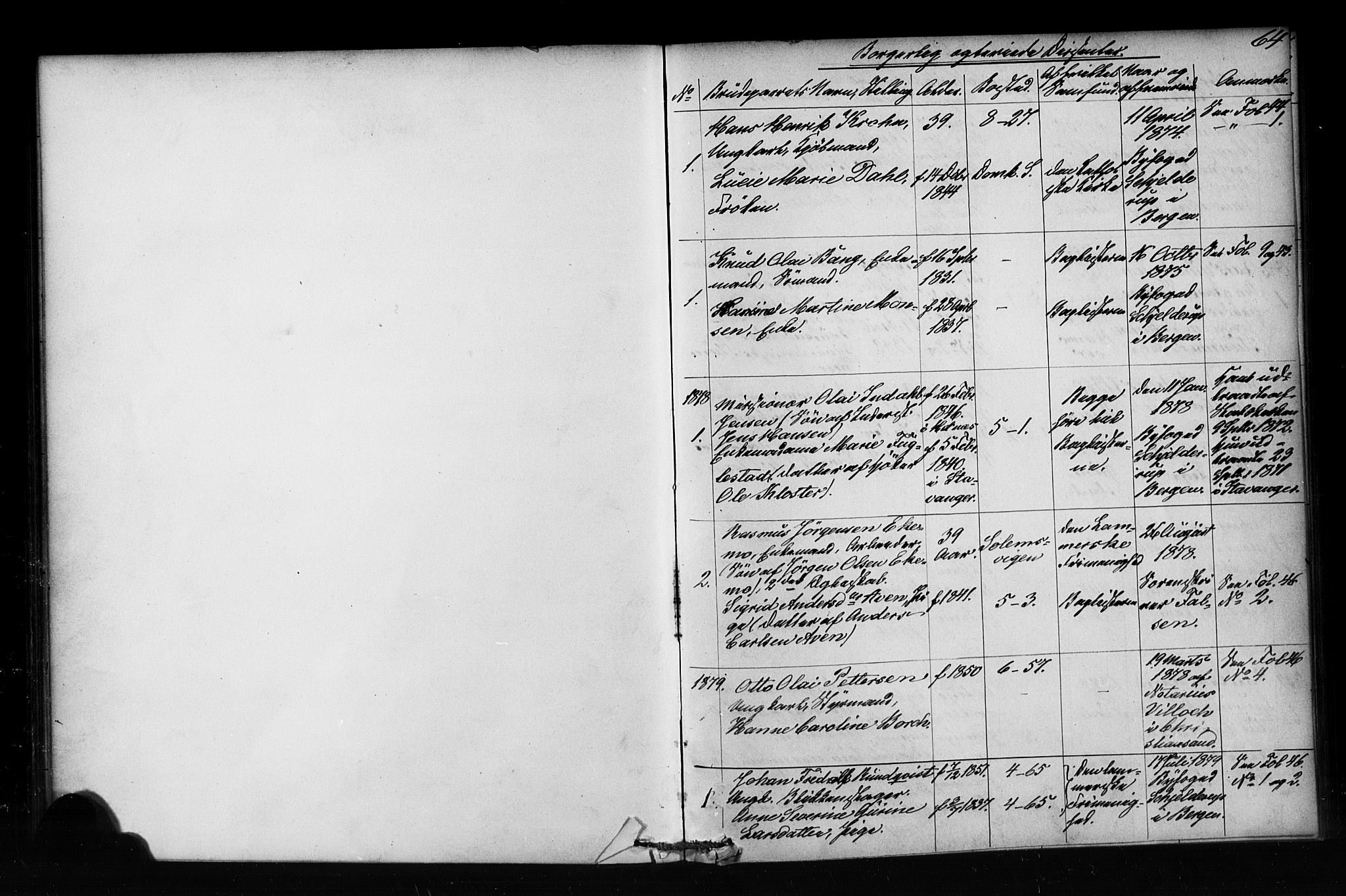 Nykirken Sokneprestembete, SAB/A-77101/H/Haa/L0052: Parish register (official) no. H 1, 1858-1896, p. 64