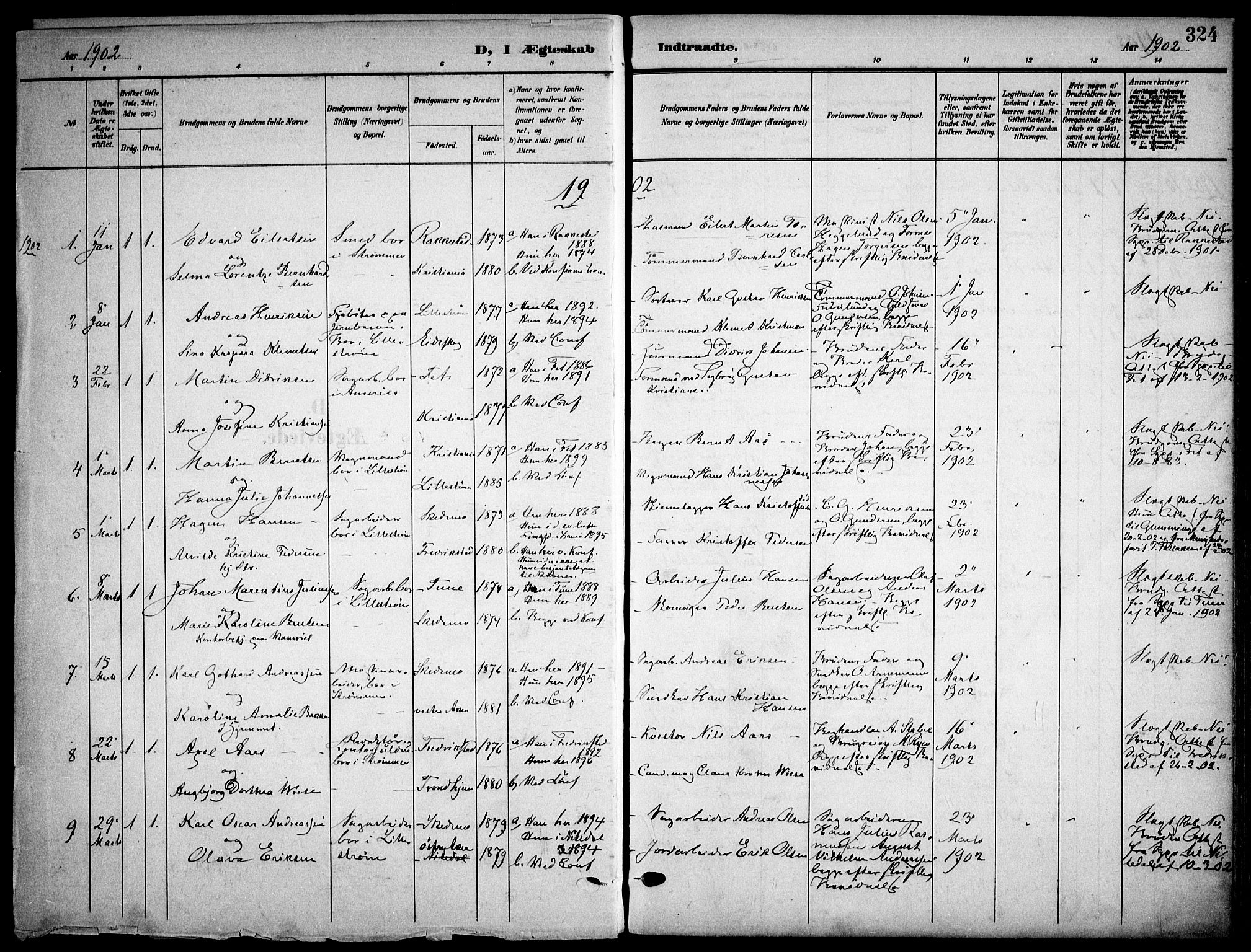 Skedsmo prestekontor Kirkebøker, AV/SAO-A-10033a/F/Fa/L0015: Parish register (official) no. I 15, 1902-1917, p. 324