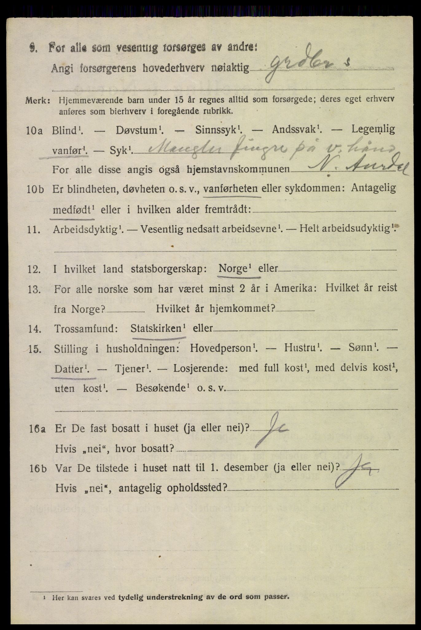 SAH, 1920 census for Nord-Aurdal, 1920, p. 5553