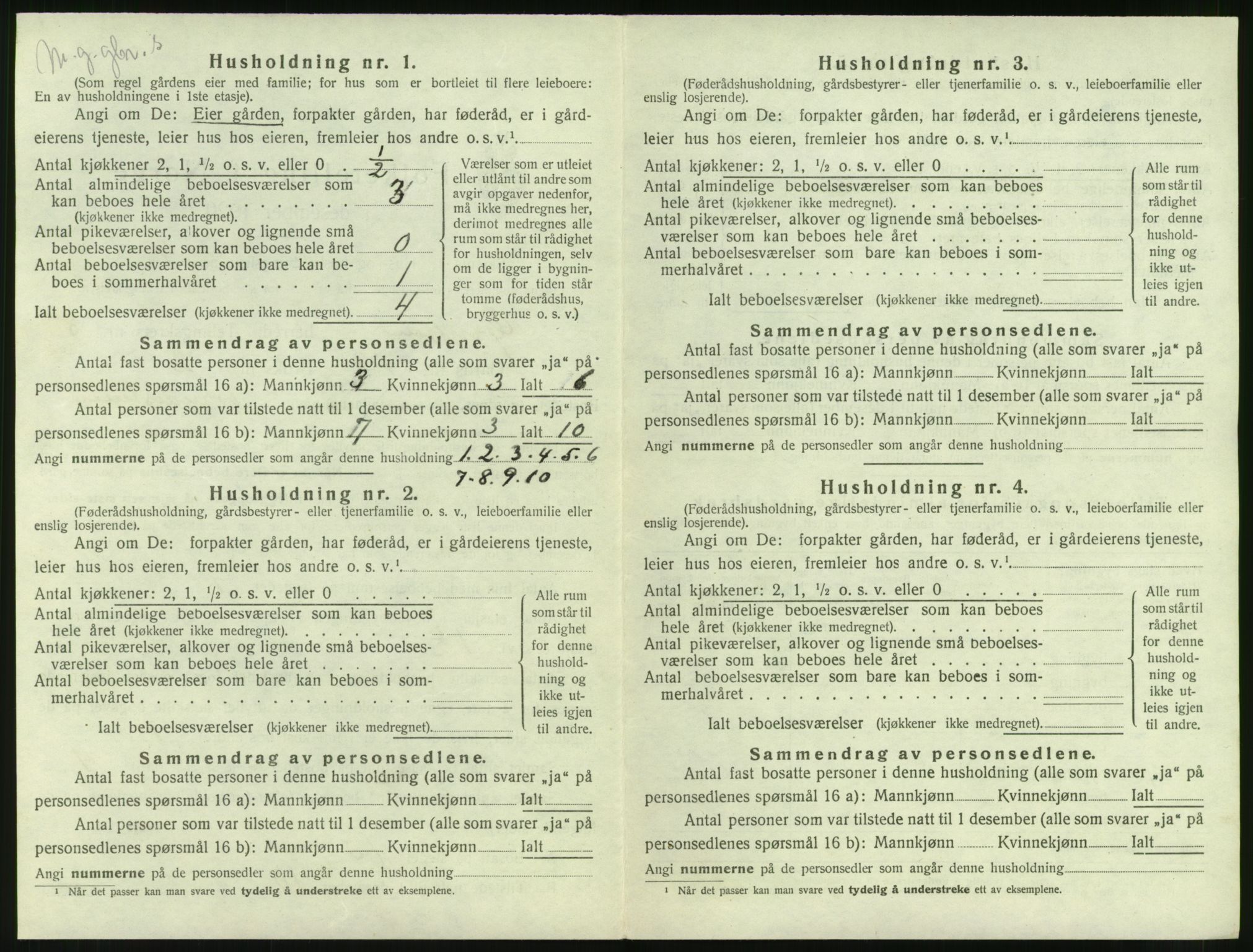 SAT, 1920 census for Grytten, 1920, p. 797