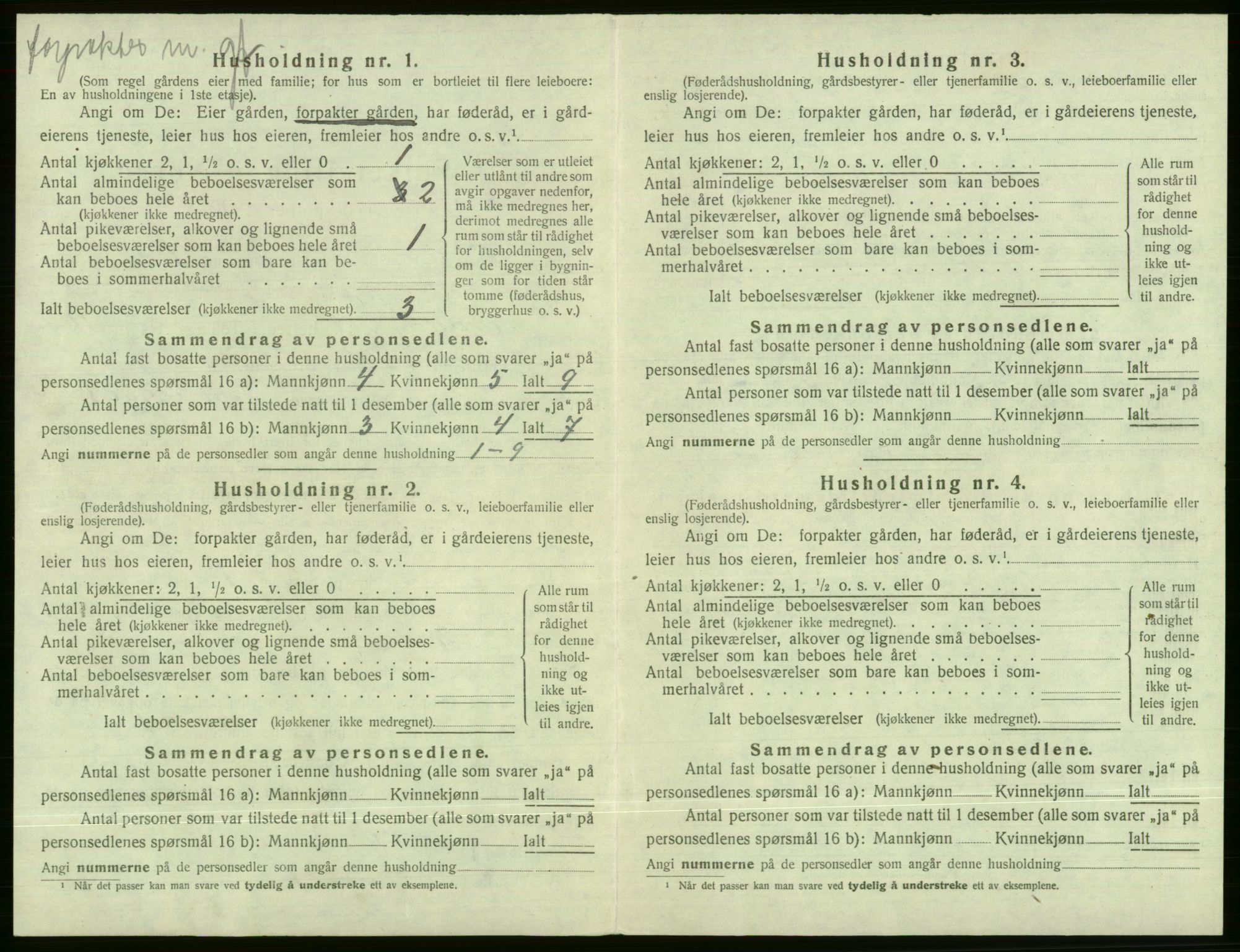 SAB, 1920 census for Evanger, 1920, p. 552