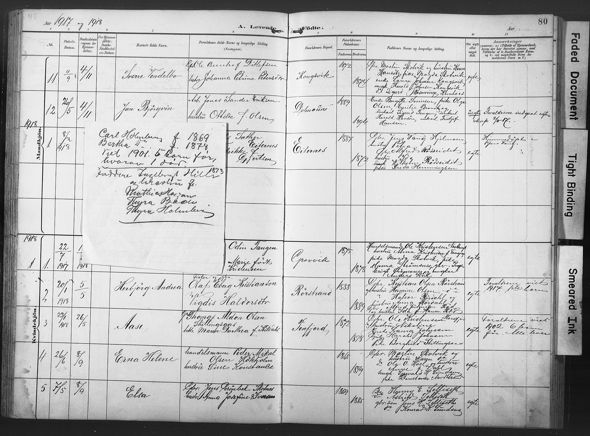 Ministerialprotokoller, klokkerbøker og fødselsregistre - Nord-Trøndelag, SAT/A-1458/789/L0706: Parish register (copy) no. 789C01, 1888-1931, p. 80