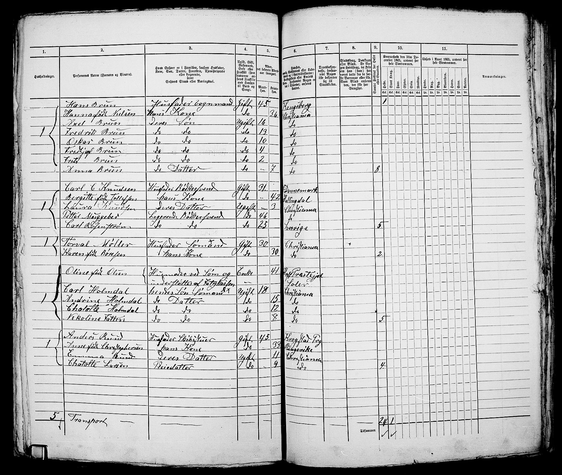 RA, 1865 census for Kristiania, 1865, p. 1395