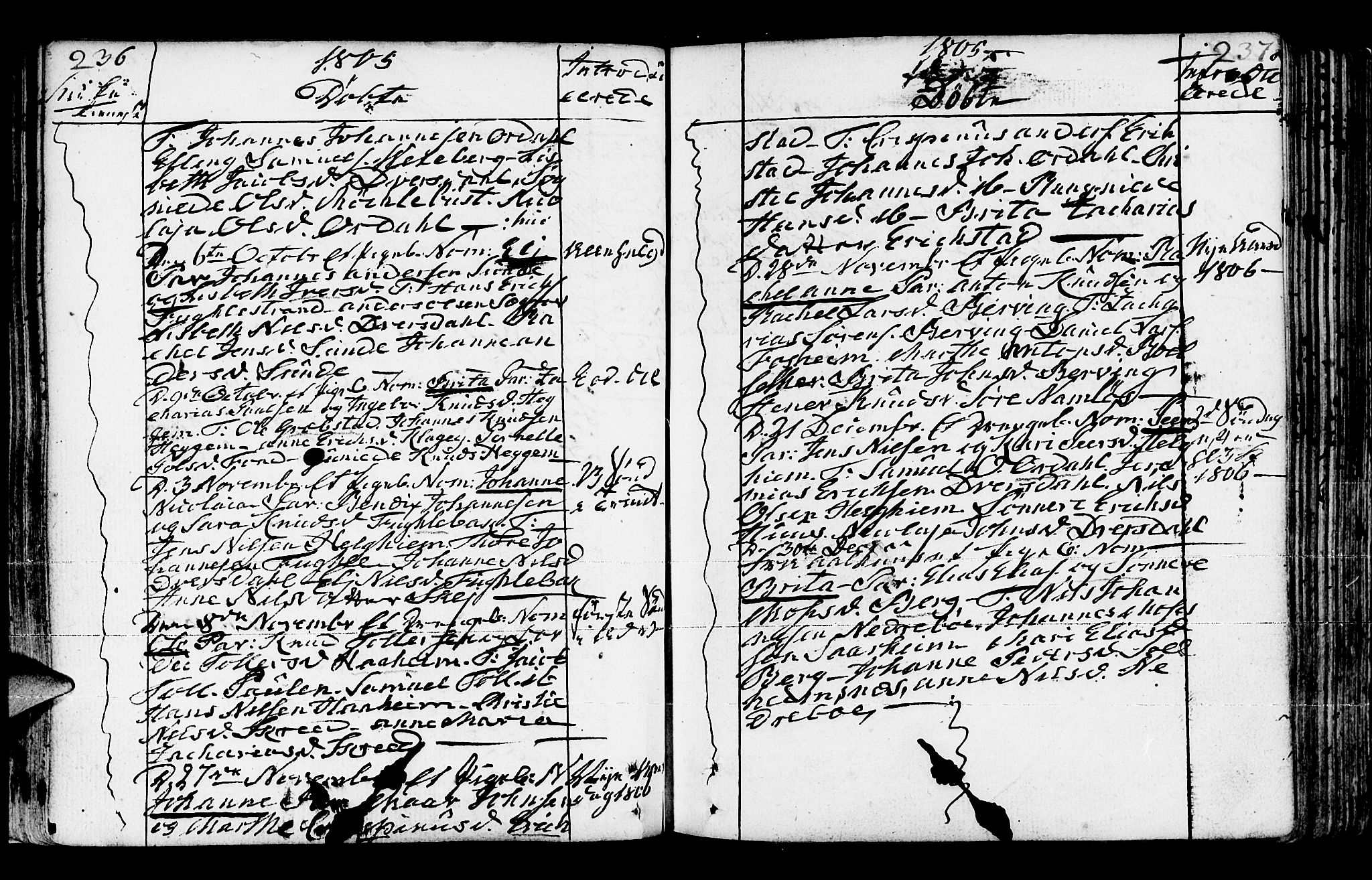 Jølster sokneprestembete, AV/SAB-A-80701/H/Haa/Haaa/L0006: Parish register (official) no. A 6, 1790-1821, p. 236-237