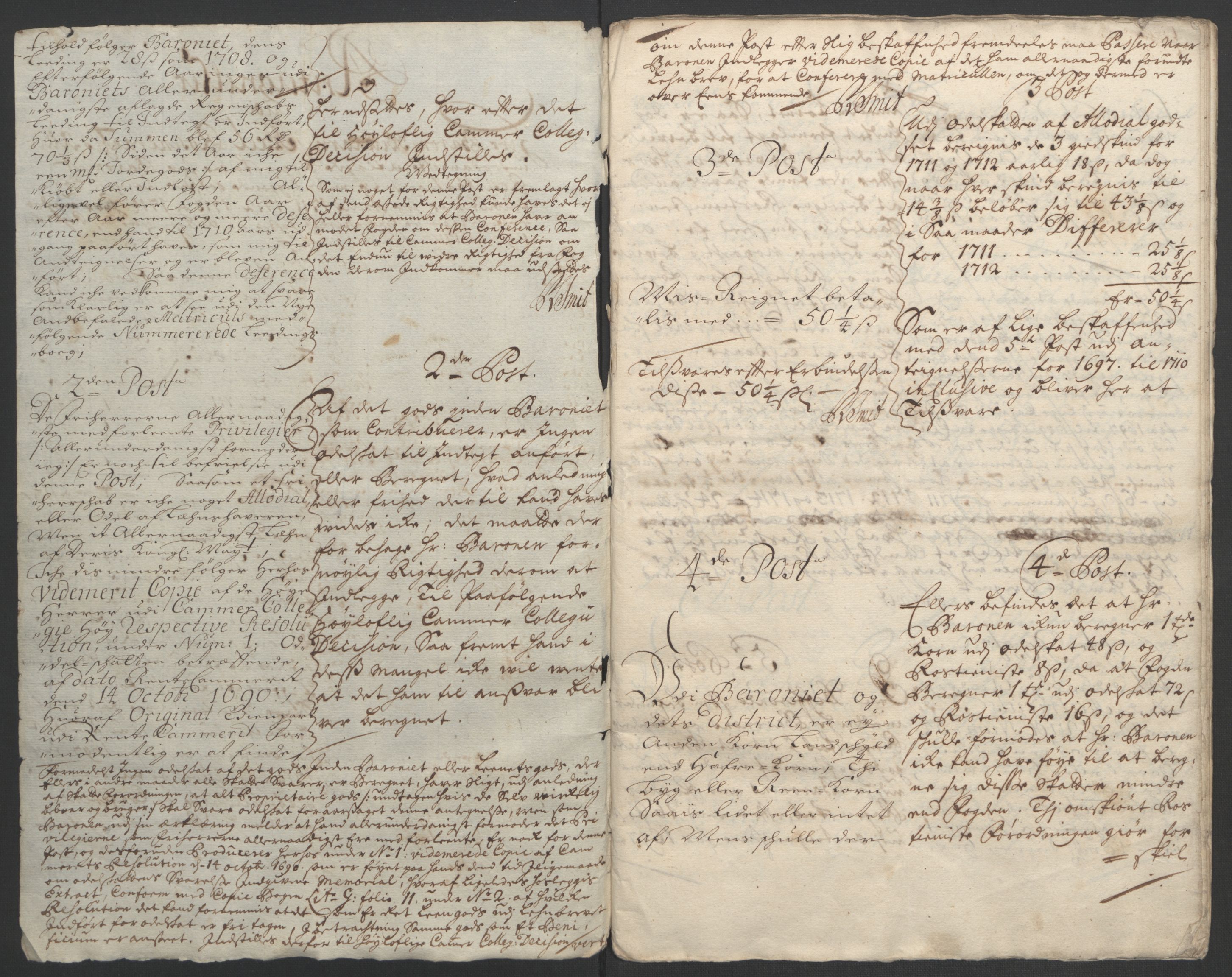 Rentekammeret inntil 1814, Reviderte regnskaper, Fogderegnskap, AV/RA-EA-4092/R49/L3138: Fogderegnskap Rosendal Baroni, 1691-1714, p. 394