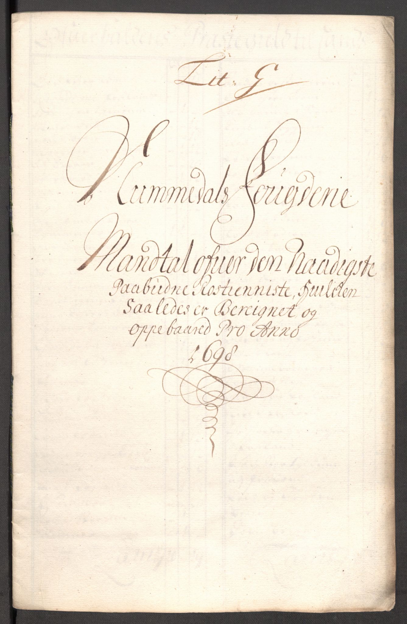 Rentekammeret inntil 1814, Reviderte regnskaper, Fogderegnskap, RA/EA-4092/R64/L4425: Fogderegnskap Namdal, 1696-1698, p. 409