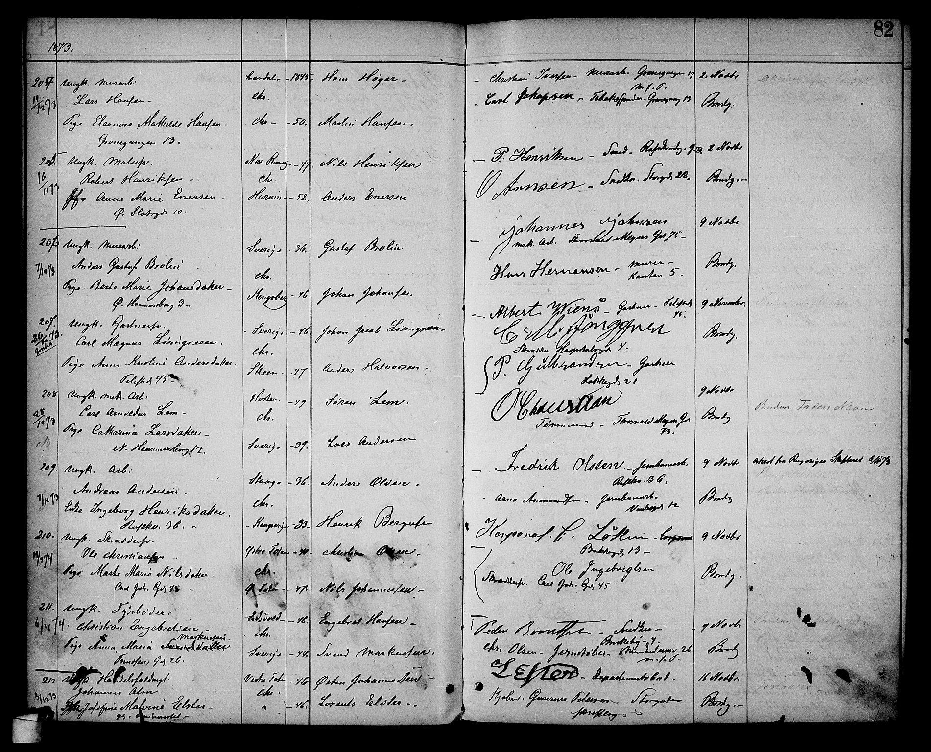 Trefoldighet prestekontor Kirkebøker, SAO/A-10882/H/Ha/L0002: Banns register no. 2, 1870-1878, p. 82