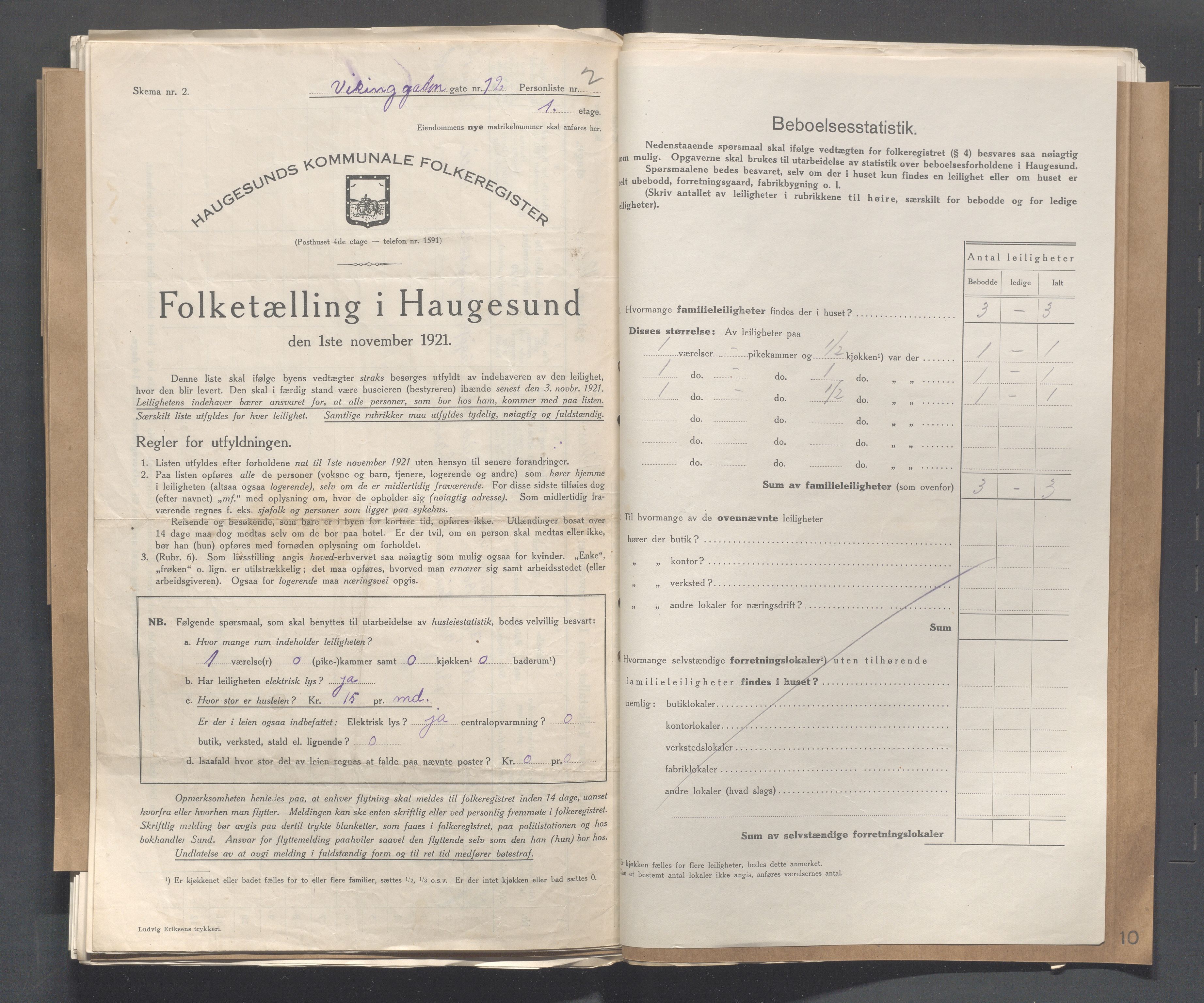 IKAR, Local census 1.11.1921 for Haugesund, 1921, p. 5518