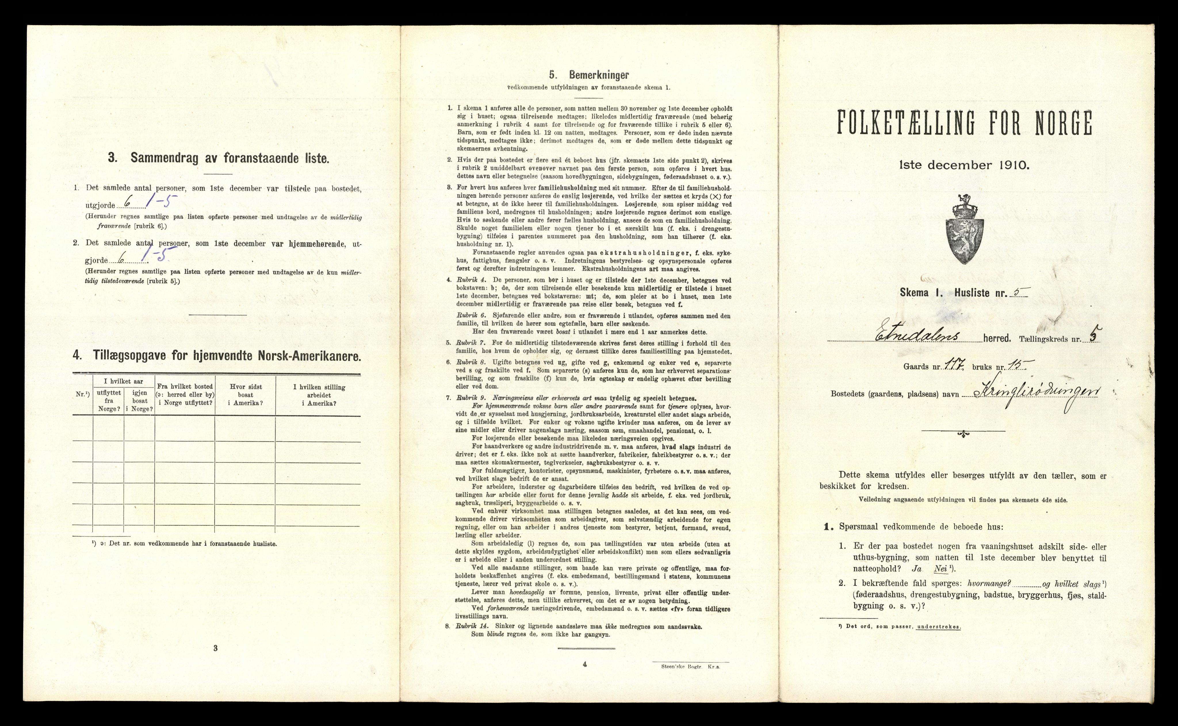 RA, 1910 census for Etnedal, 1910, p. 341